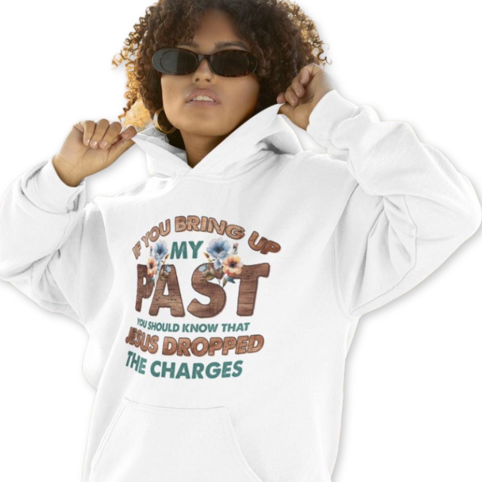Jesus Dropped the Charges Unisex-Fit Hoodie Color: White Size: S Jesus Passion Apparel