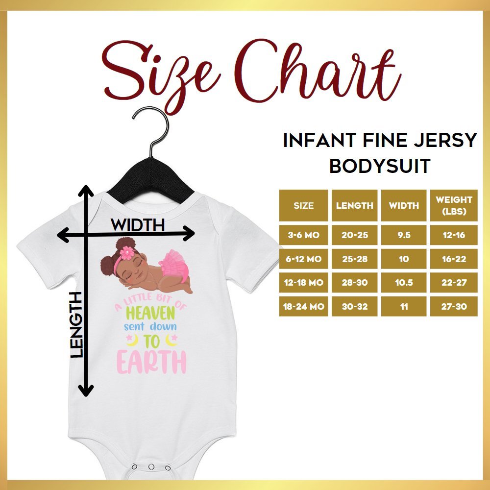 A Little Bit of Heaven Sent Down to Earth Bodysuit Personalized Baby Girl Dark Hair - Jesus Passion Apparel