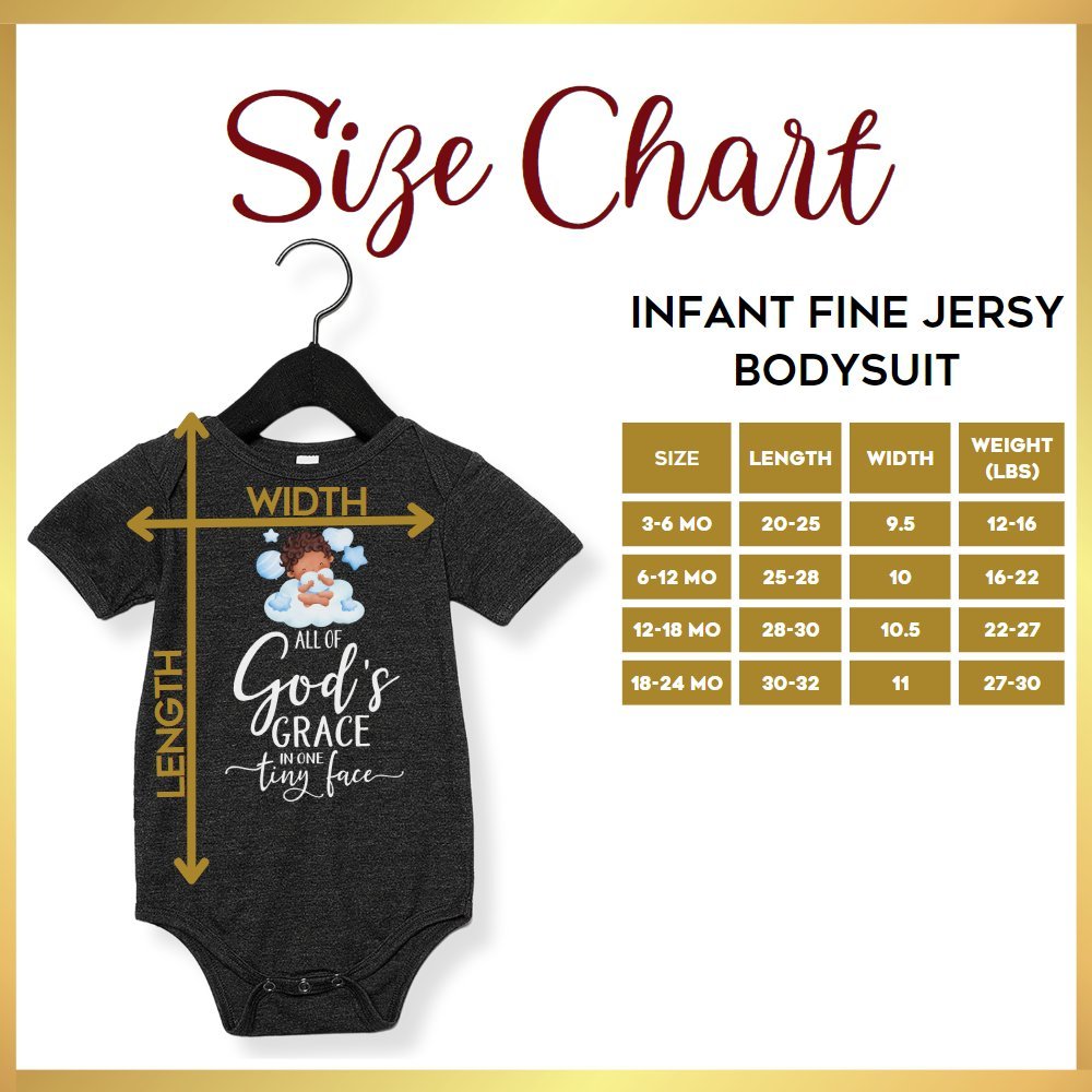 All Of Gods Grace in One Tiny Face Personalized Baby Boy Dark Hair - Jesus Passion Apparel