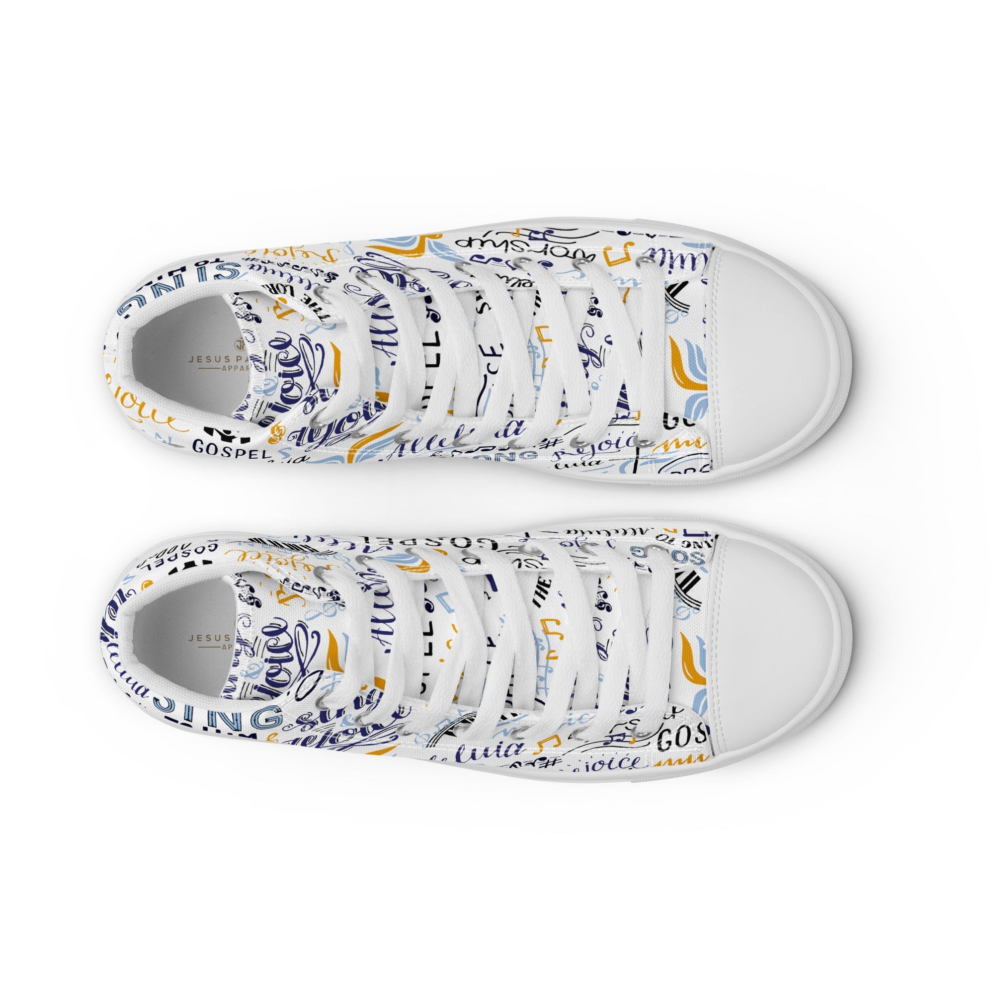 Alleluia Sing to Him Men’s High Top Canvas Shoes - Jesus Passion Apparel