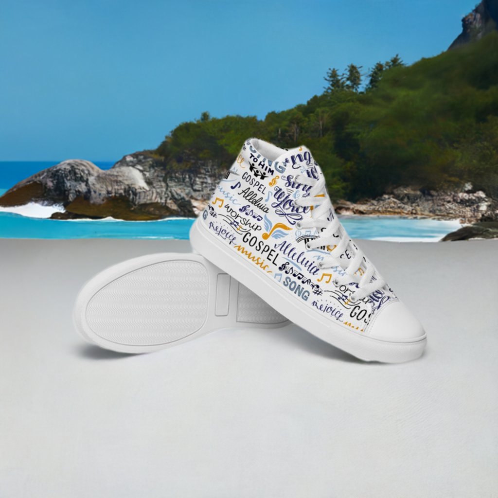 Alleluia Sing to Him Men’s High Top Canvas Shoes - Jesus Passion Apparel