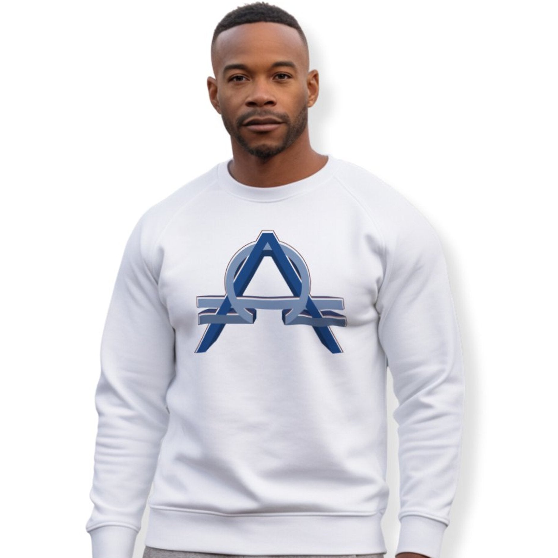 Alpha Omega Men's Fleece Unisex - Fit Sweatshirt - White - Jesus Passion Apparel