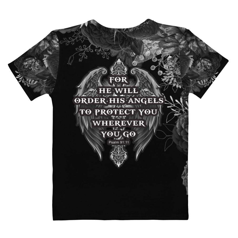 Angels to Protect Women's Handmade Crew Neck T-shirt - Jesus Passion Apparel