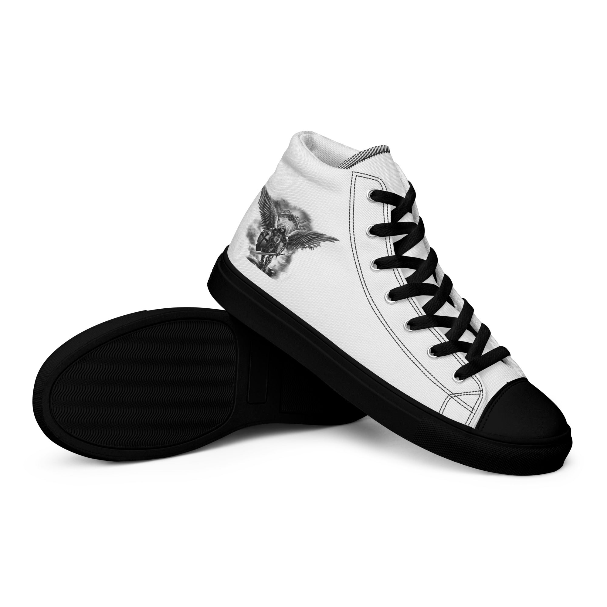 Archangel Michael The Protector Women’s High Top Canvas Shoes - Jesus Passion Apparel