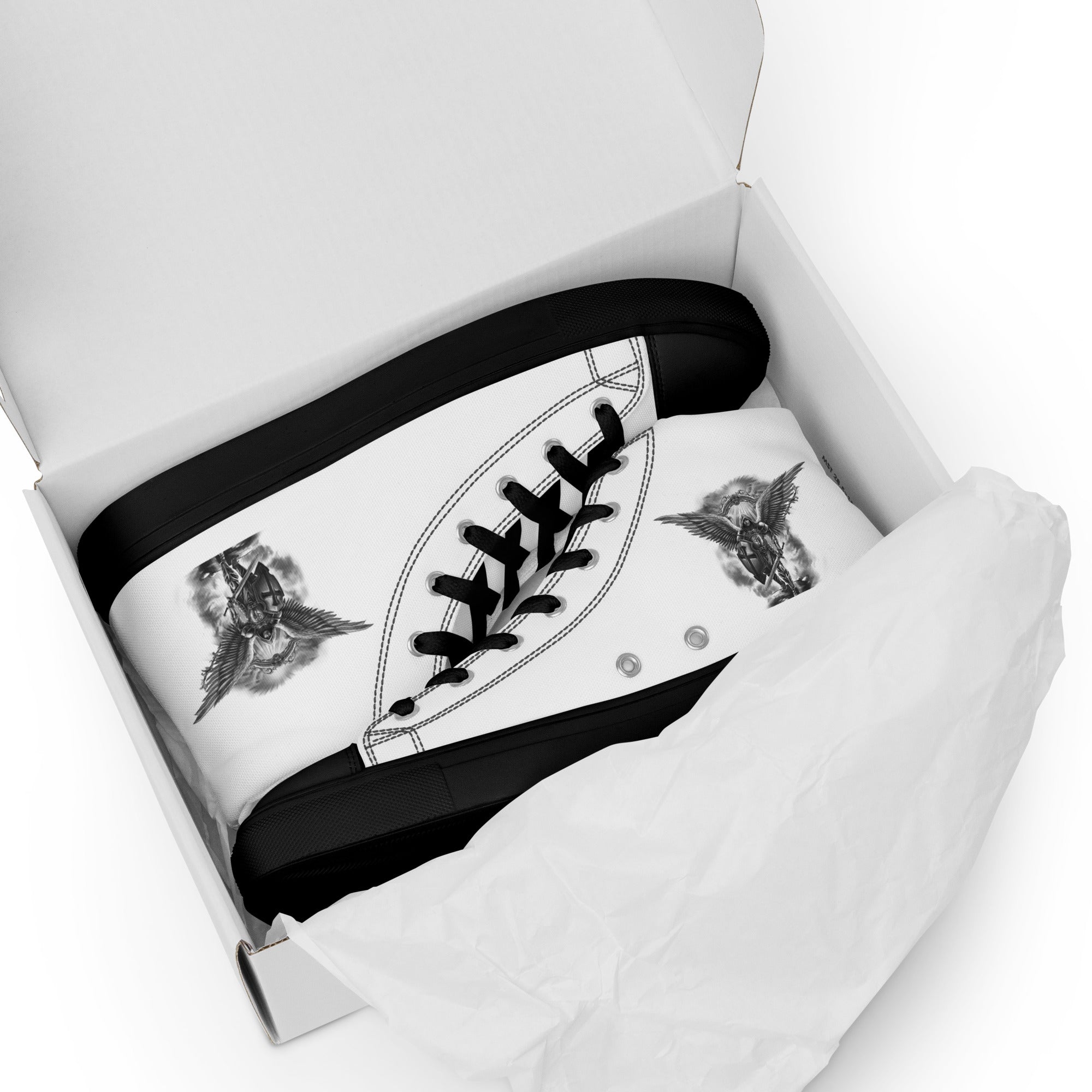Archangel Michael The Protector Women’s High Top Canvas Shoes - Jesus Passion Apparel