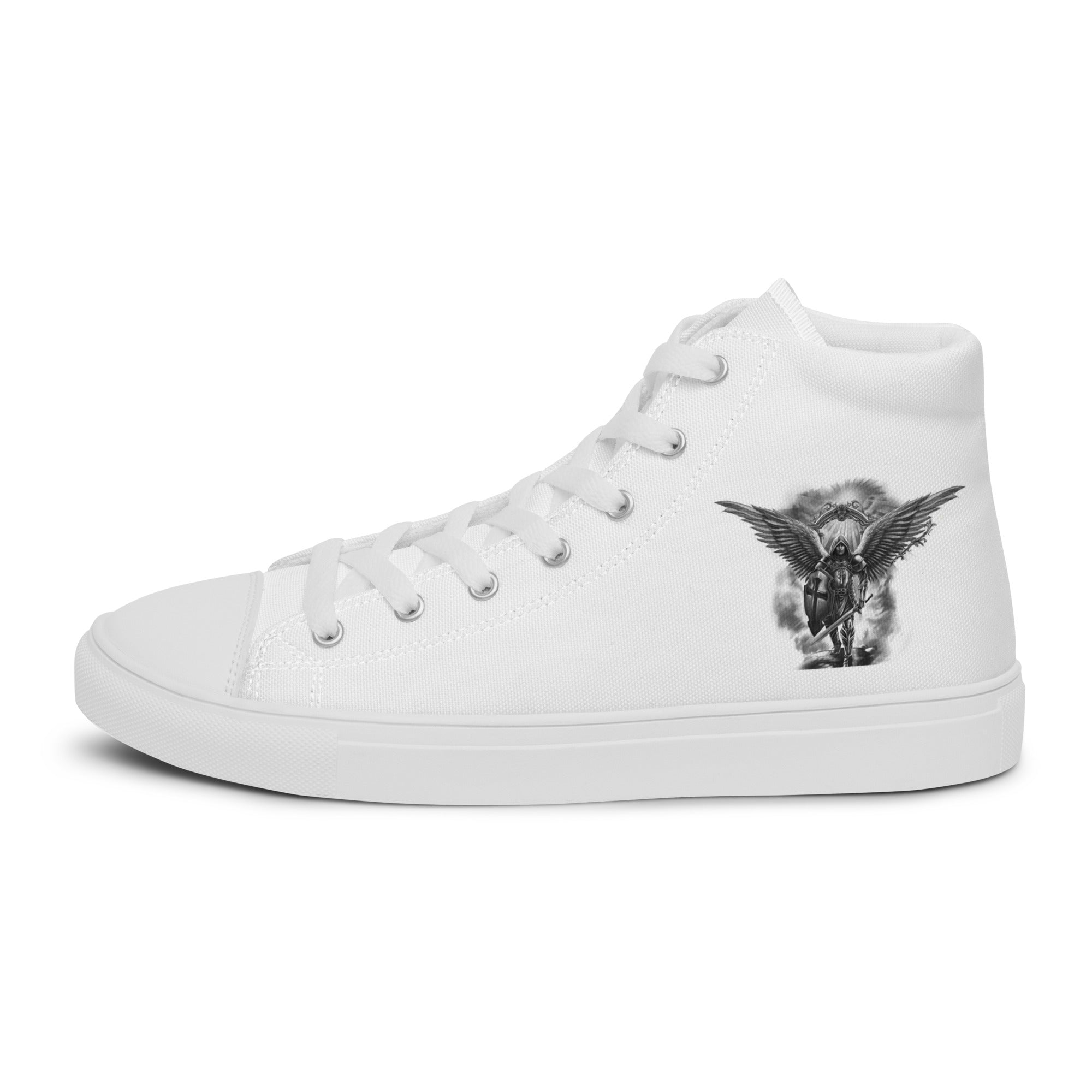 Archangel Michael The Protector Women’s High Top Canvas Shoes - Jesus Passion Apparel