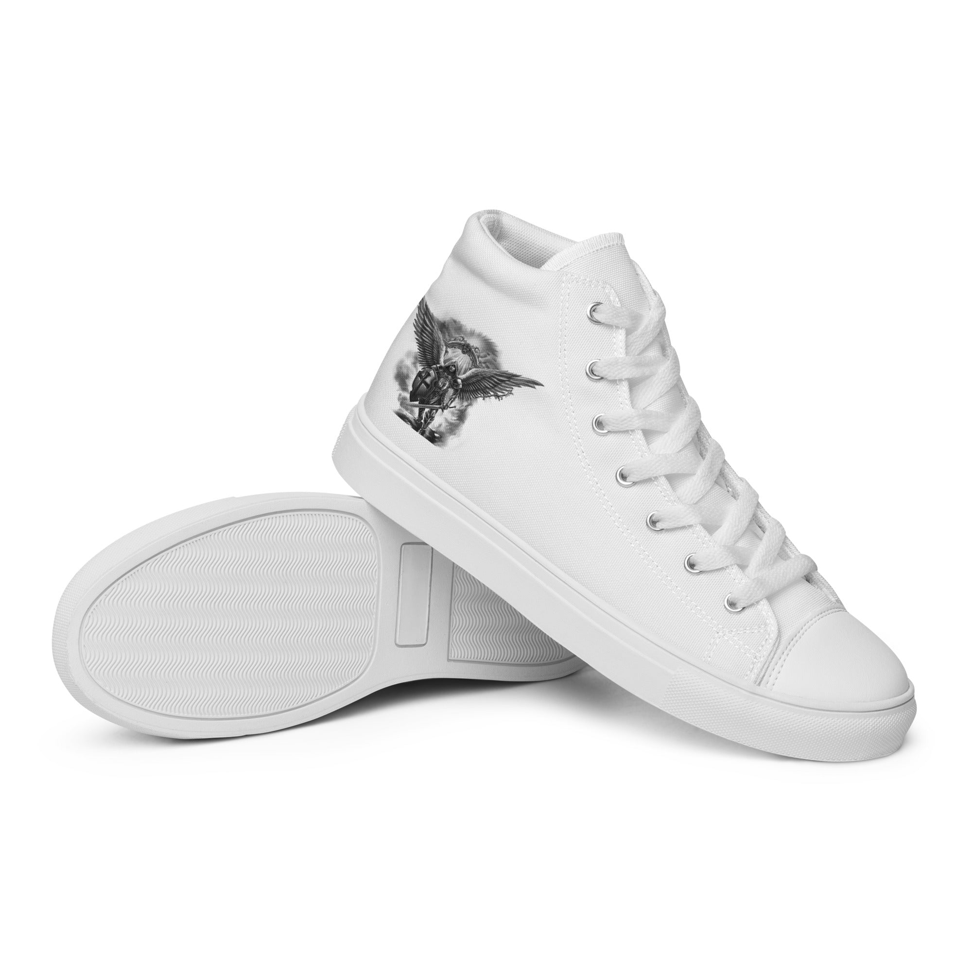 Archangel Michael The Protector Women’s High Top Canvas Shoes - Jesus Passion Apparel