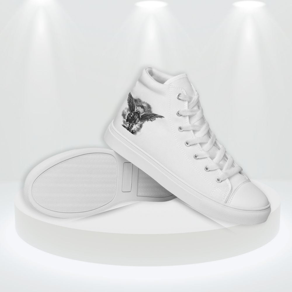 Archangel Michael The Protector Women’s High Top Canvas Shoes - Jesus Passion Apparel