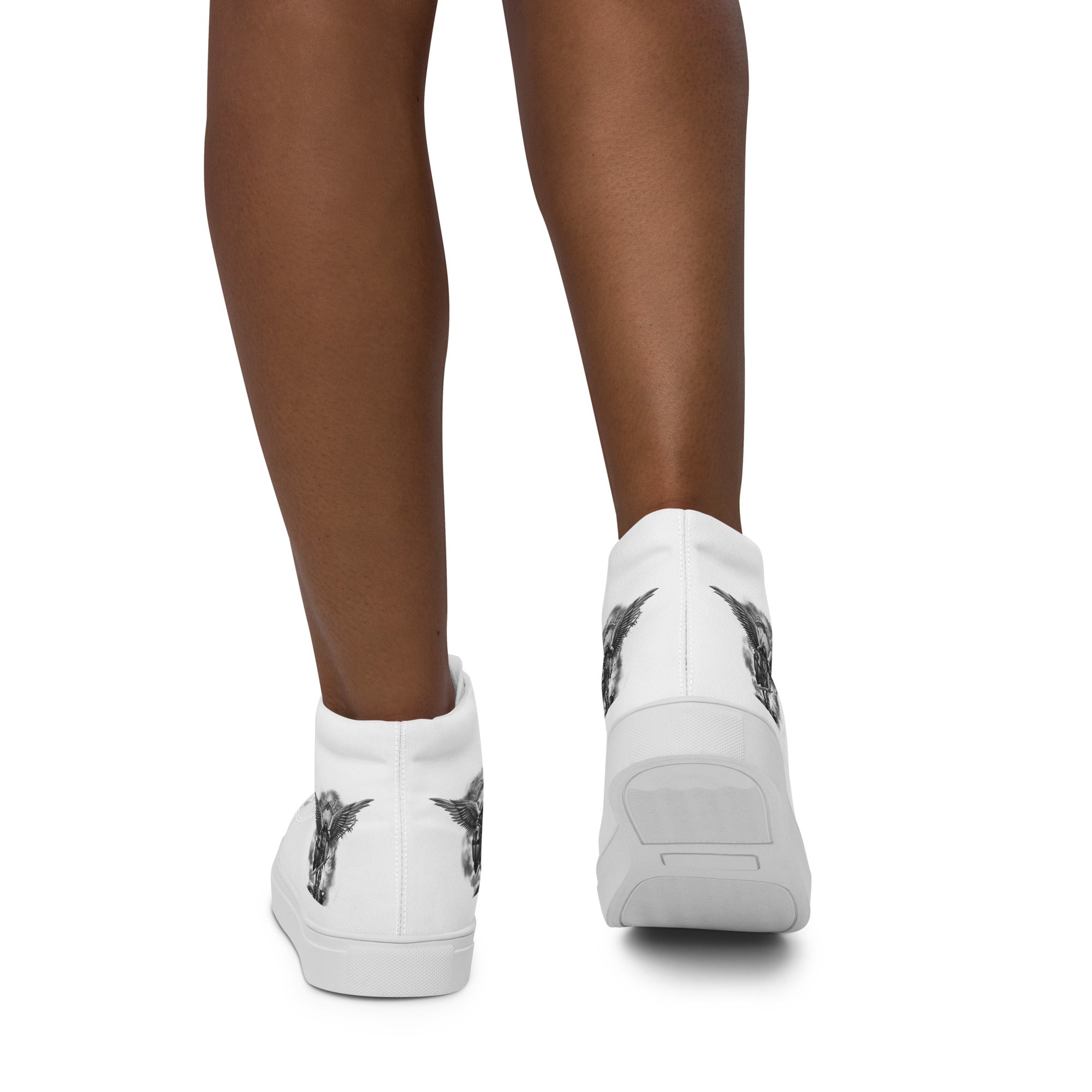 Archangel Michael The Protector Women’s High Top Canvas Shoes - Jesus Passion Apparel