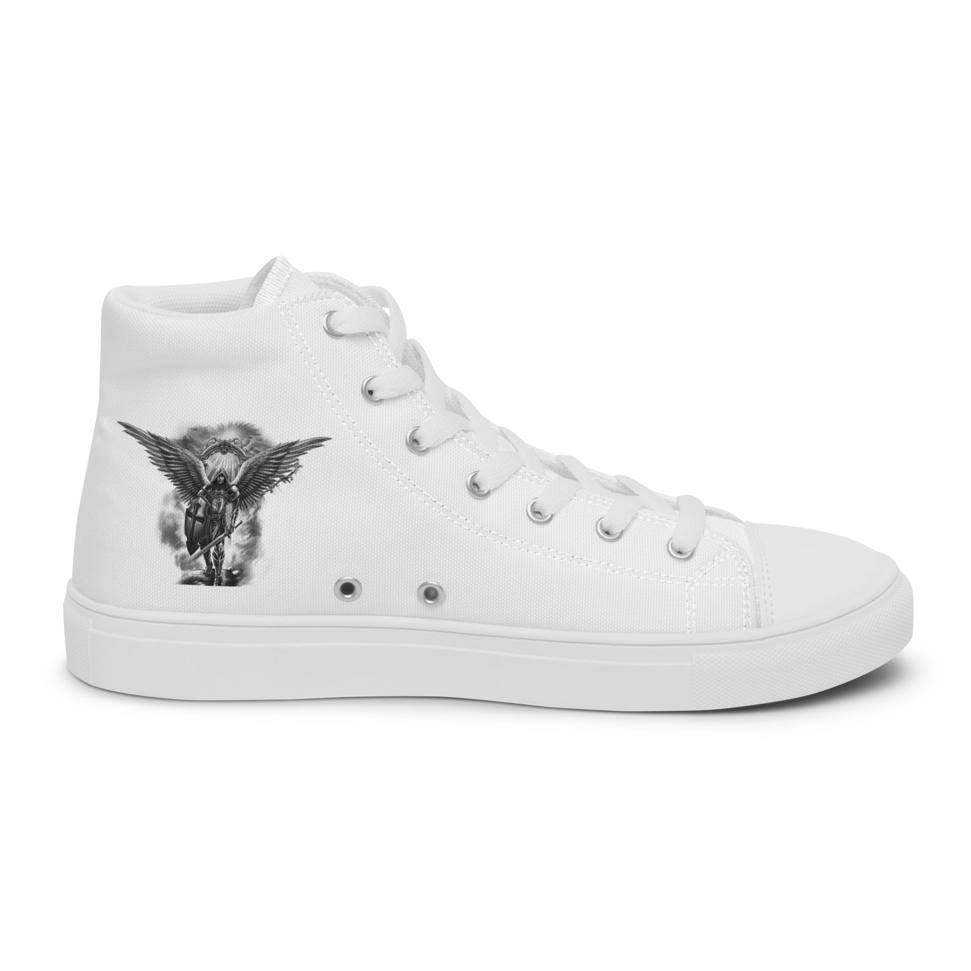 Archangel Michael The Protector Women’s High Top Canvas Shoes - Jesus Passion Apparel