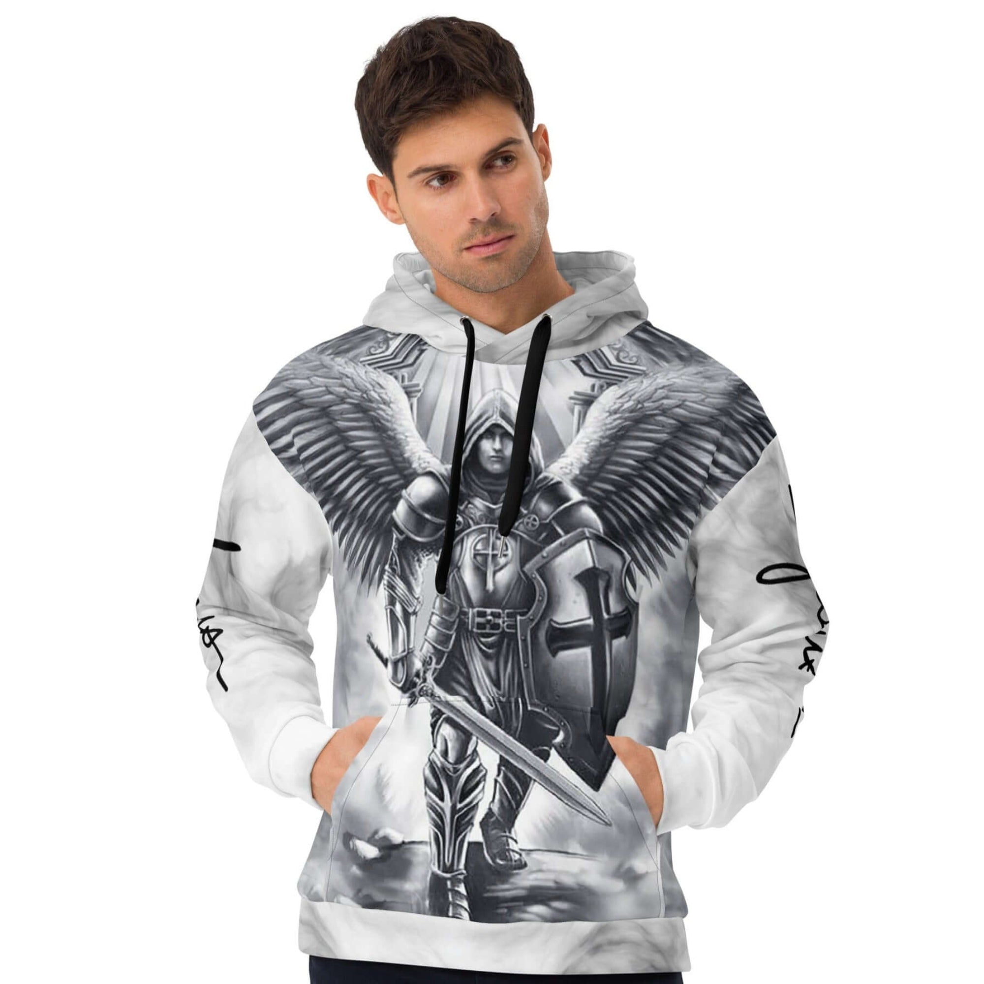 Archangel Michael Warrior Protector Unisex Fleece Hoodie - Jesus Passion Apparel