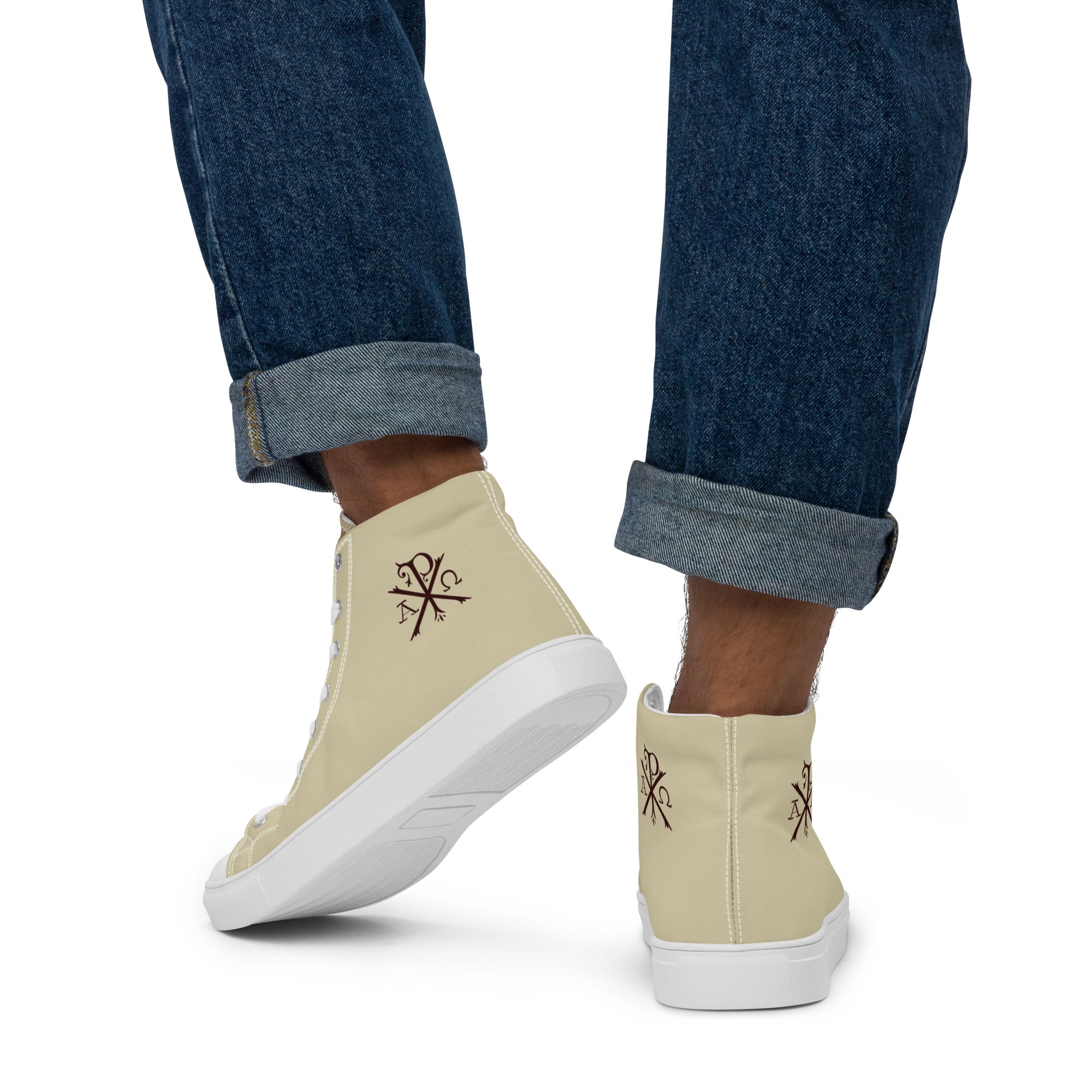 Armor of God - Monogram of Christ Men’s High Top Canvas Shoes - Jesus Passion Apparel
