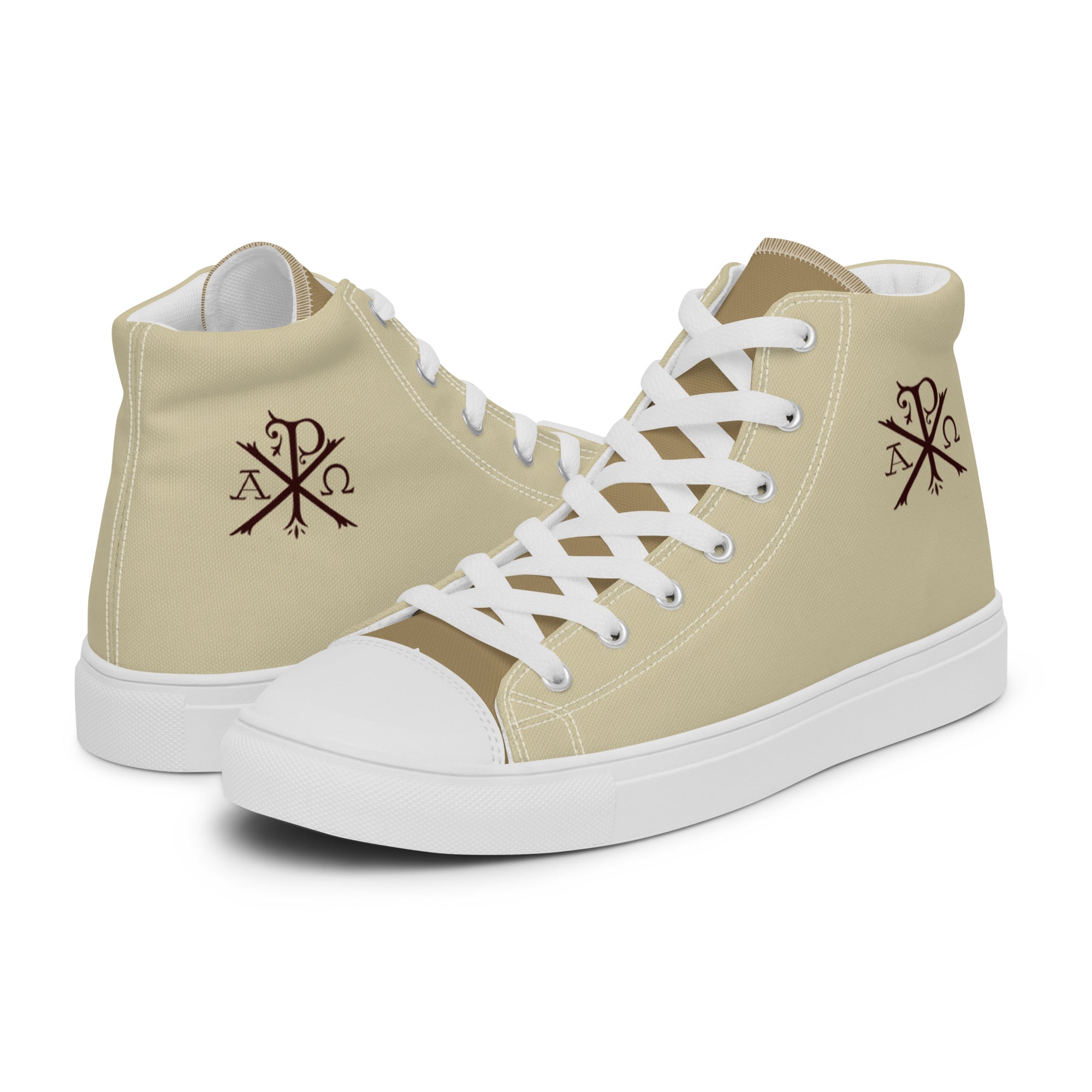 Armor of God - Monogram of Christ Men’s High Top Canvas Shoes - Jesus Passion Apparel