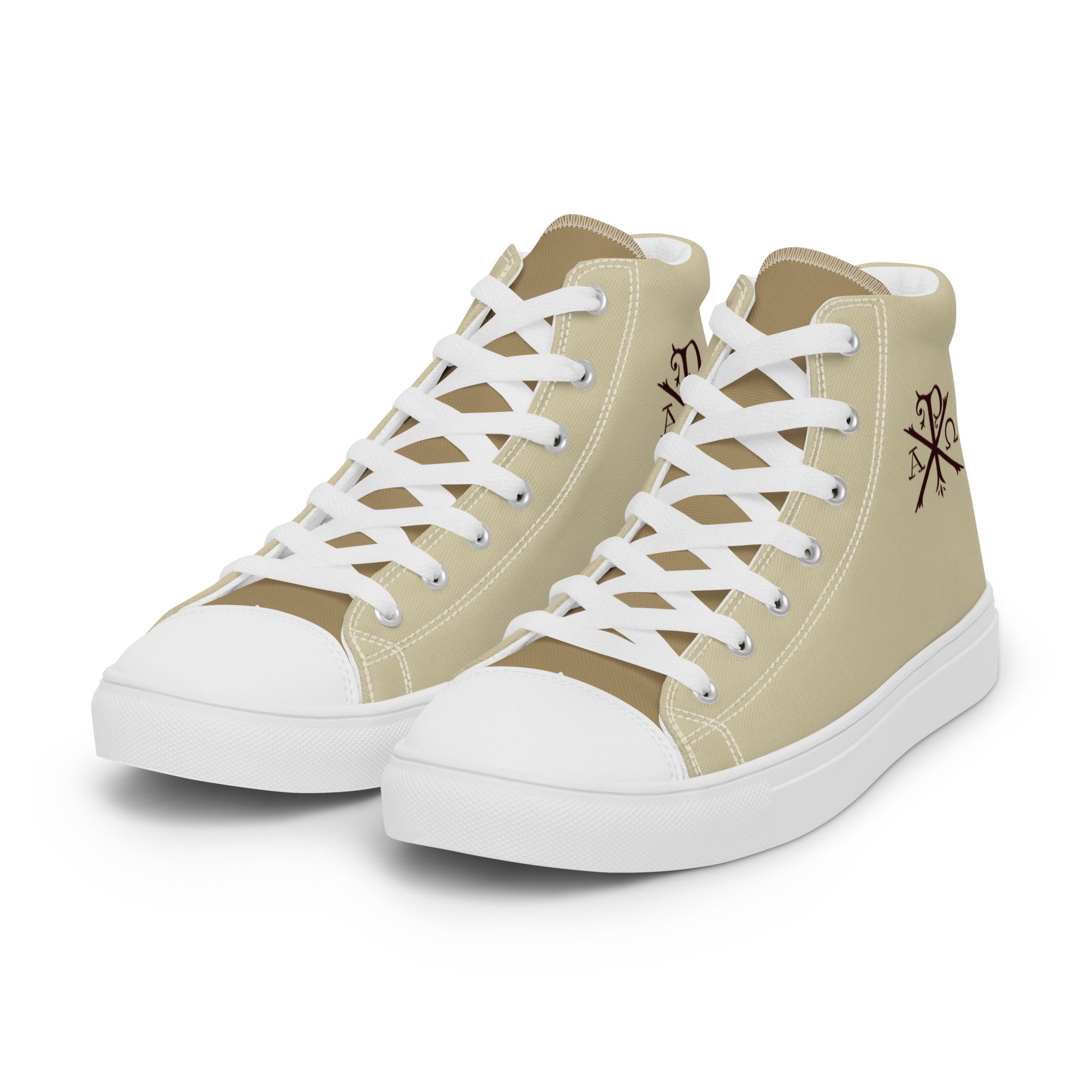Armor of God Monogram of Christ Women’s High Top Canvas Shoes - Jesus Passion Apparel