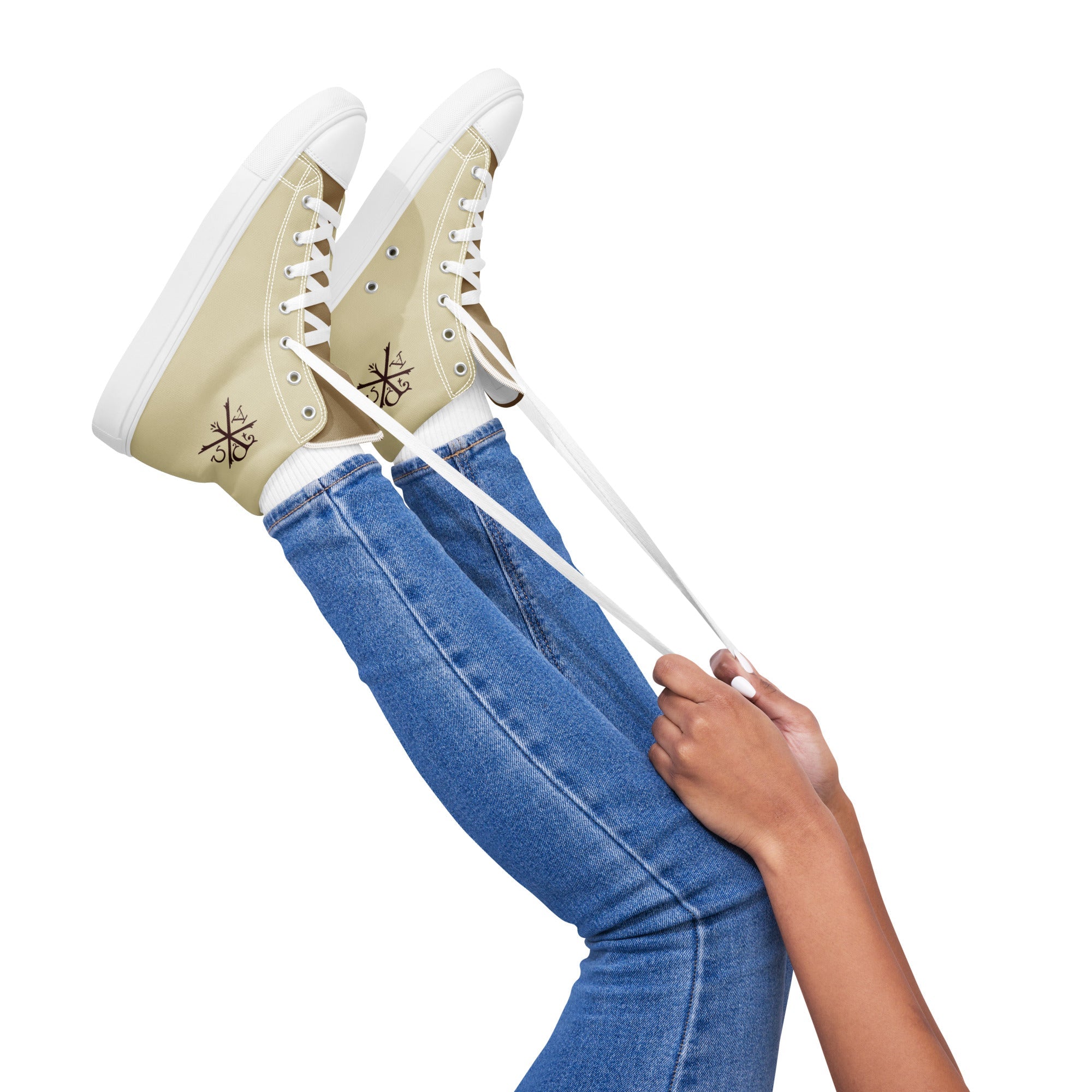 Armor of God Monogram of Christ Women’s High Top Canvas Shoes - Jesus Passion Apparel
