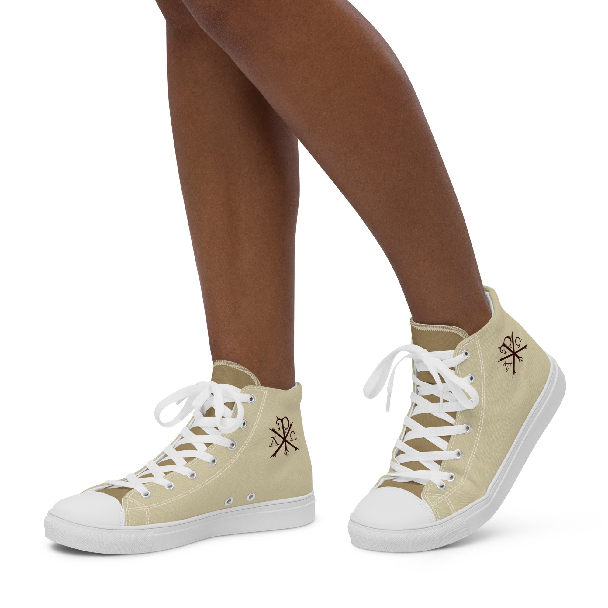 Armor of God Monogram of Christ Women’s High Top Canvas Shoes - Jesus Passion Apparel