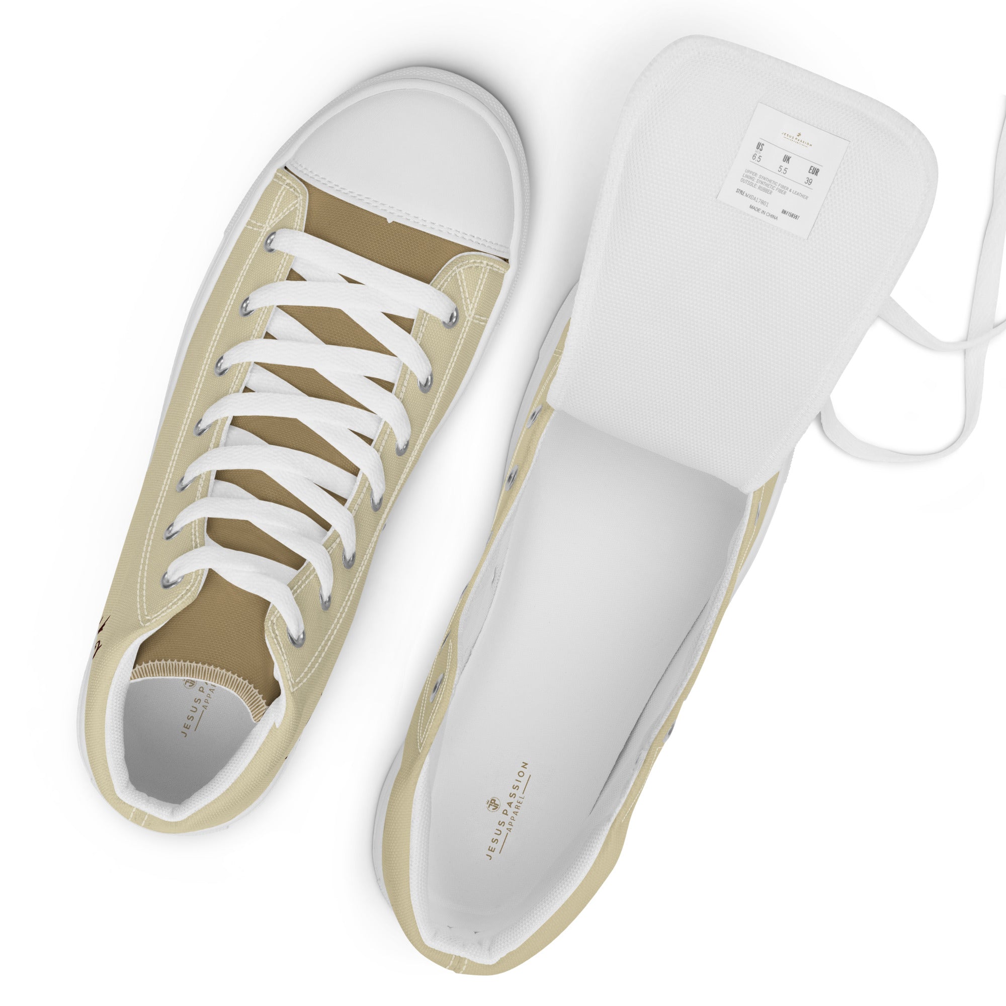 Armor of God Monogram of Christ Women’s High Top Canvas Shoes - Jesus Passion Apparel