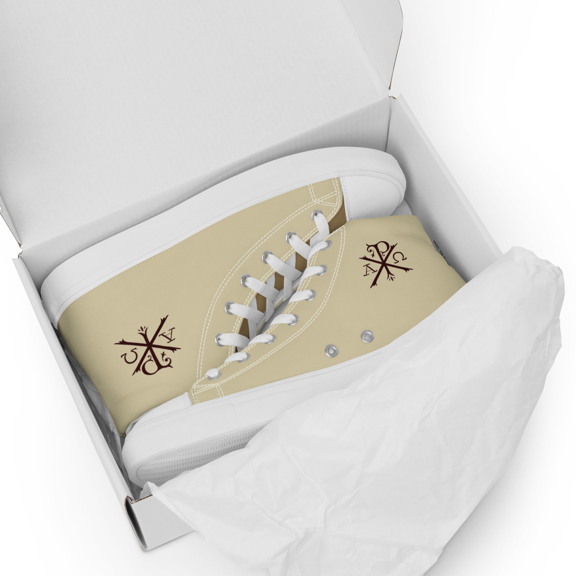 Armor of God Monogram of Christ Women’s High Top Canvas Shoes - Jesus Passion Apparel