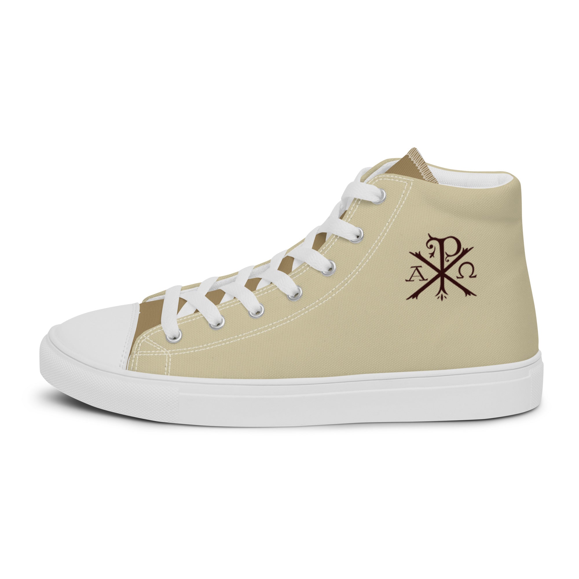Armor of God Monogram of Christ Women’s High Top Canvas Shoes - Jesus Passion Apparel