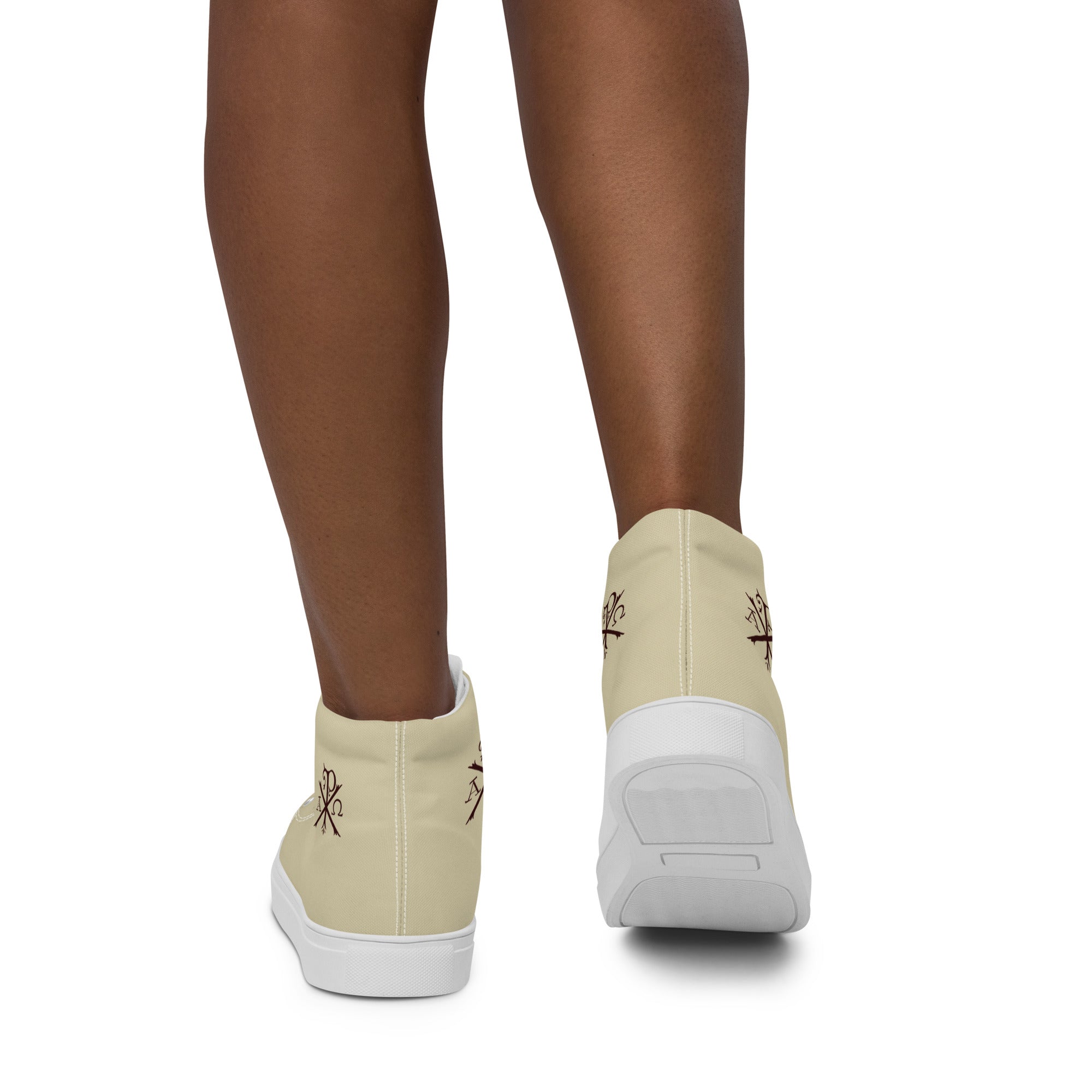 Armor of God Monogram of Christ Women’s High Top Canvas Shoes - Jesus Passion Apparel