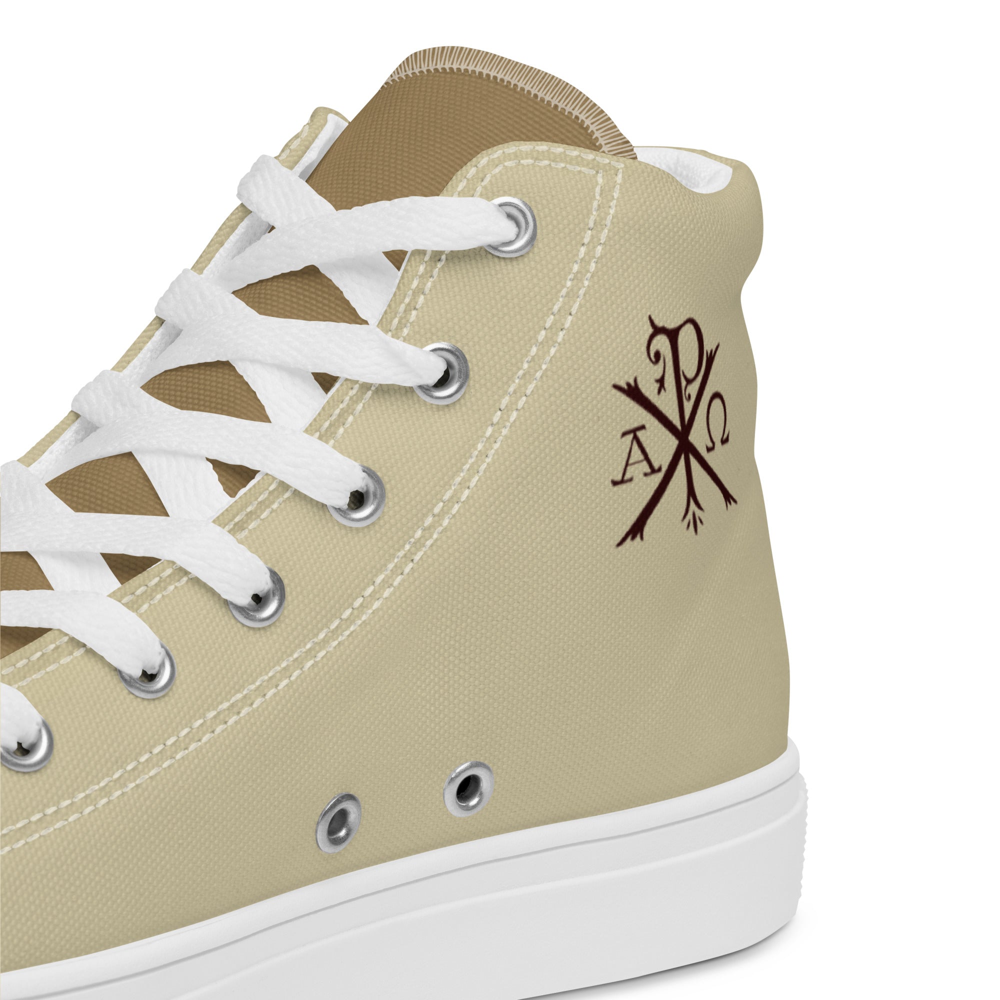 Armor of God Monogram of Christ Women’s High Top Canvas Shoes - Jesus Passion Apparel
