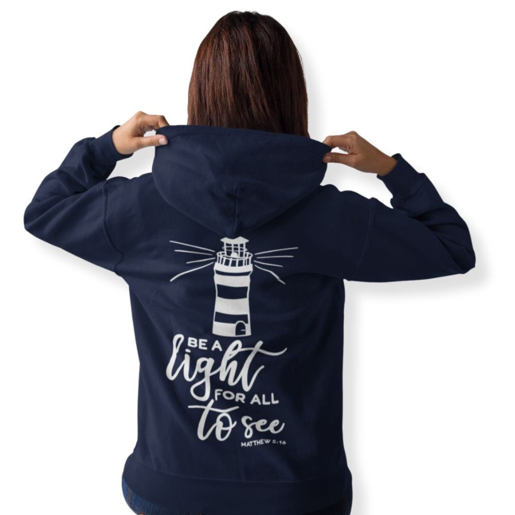 Be a Light for All to See Lighthouse White Unisex - Fit Hoodie - Jesus Passion Apparel