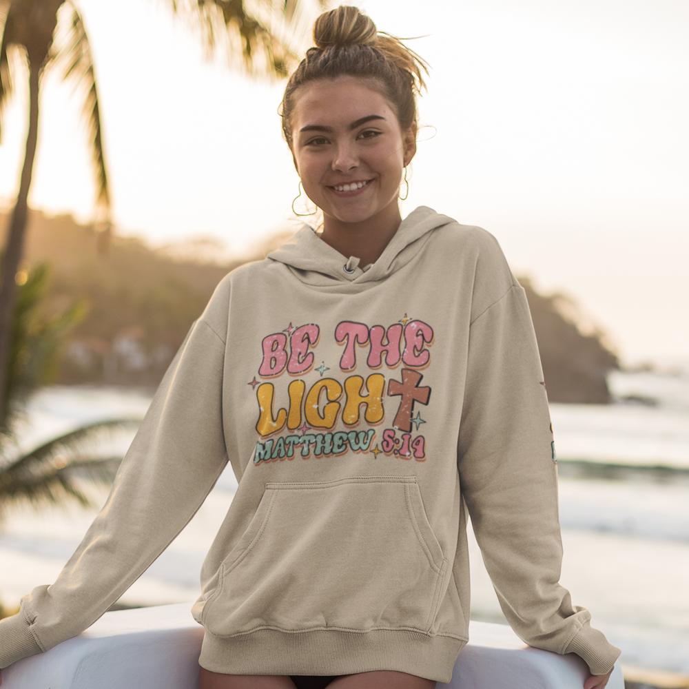 Be the Light Matthew 5:14 Retro - Inspired Unisex - Fit Hoodie - Jesus Passion Apparel