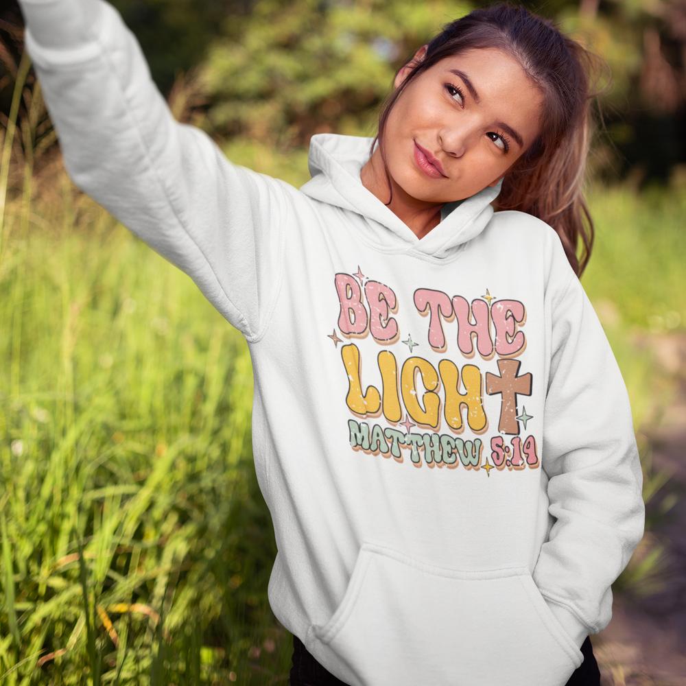 Be the Light Matthew 5:14 Retro - Inspired Unisex - Fit Hoodie - Jesus Passion Apparel