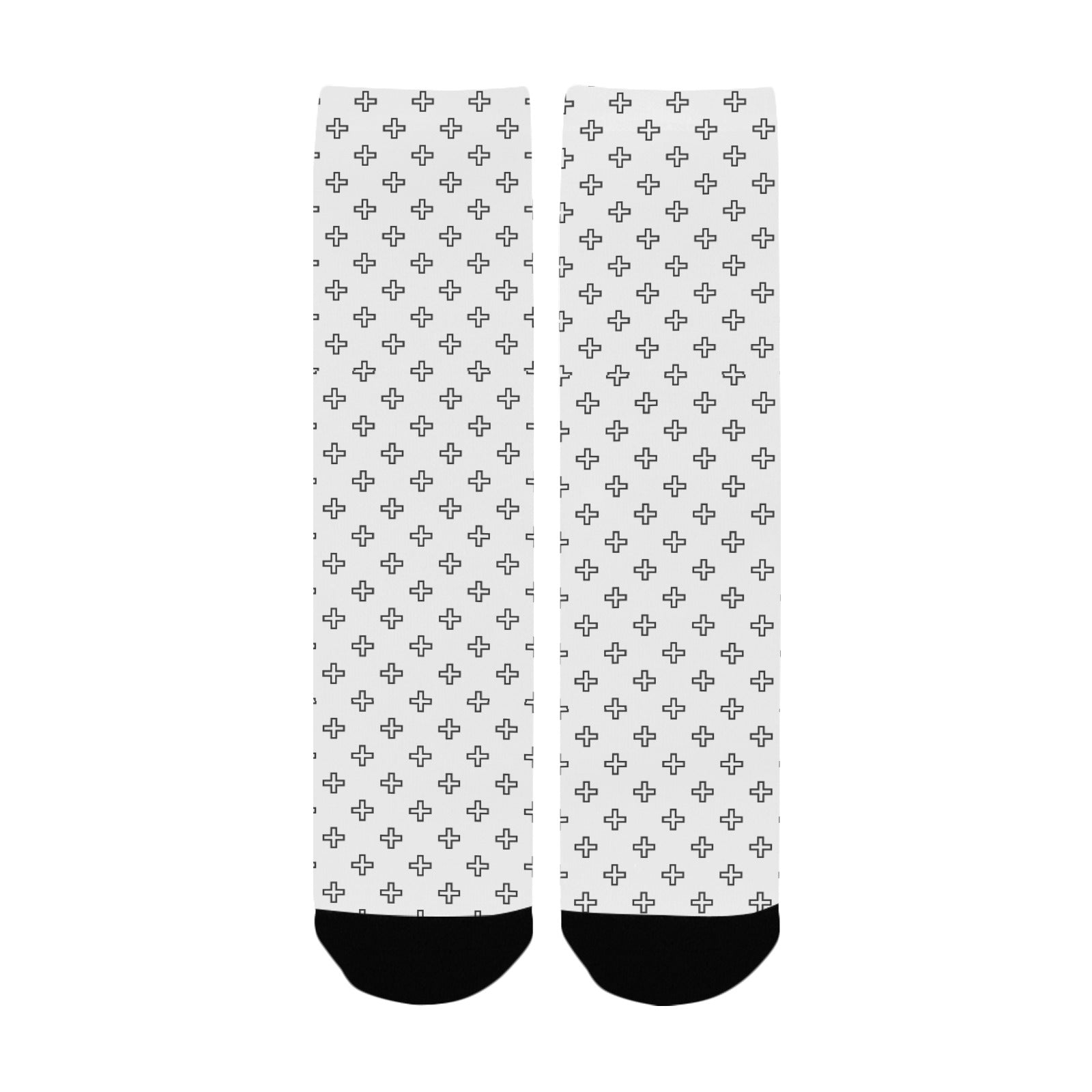 Black and White Crosses Socks for Women - Jesus Passion Apparel