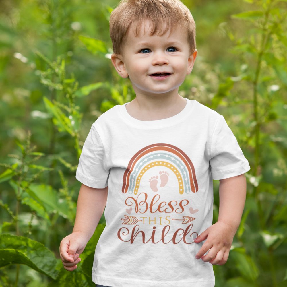 Bless This Child Boho Rainbow Charms Young Toddler Jersey Tee - Jesus Passion Apparel