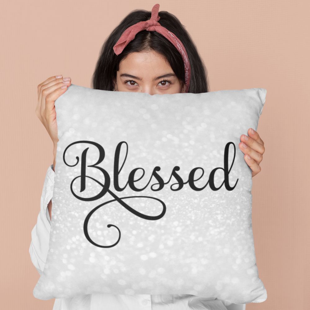 Blessed on Graceful Square Pillows - Jesus Passion Apparel