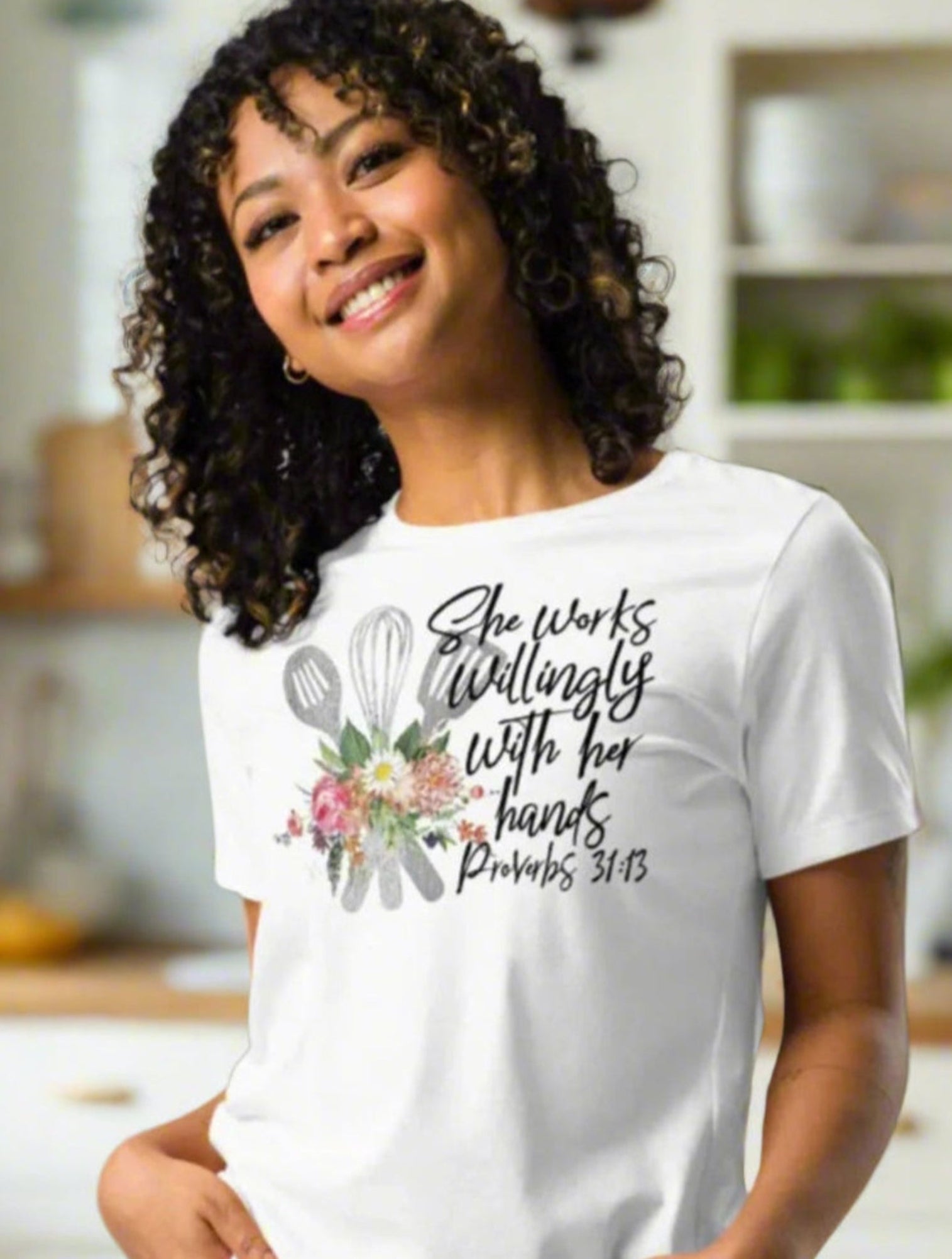 chef she works willingly womens-relaxed-t-shirt-white Jesus Passion Apparel