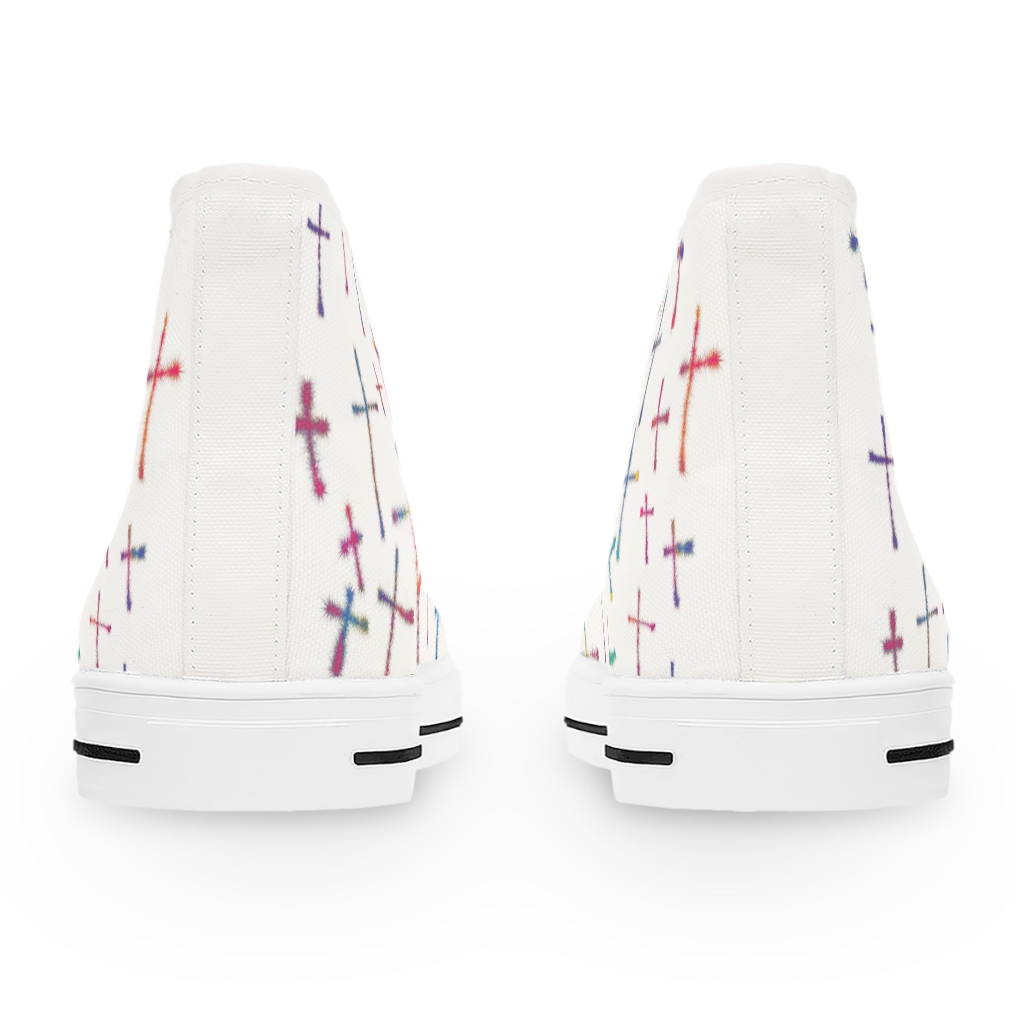 Colorful Crosses Women's High Top Sneakers - Jesus Passion Apparel