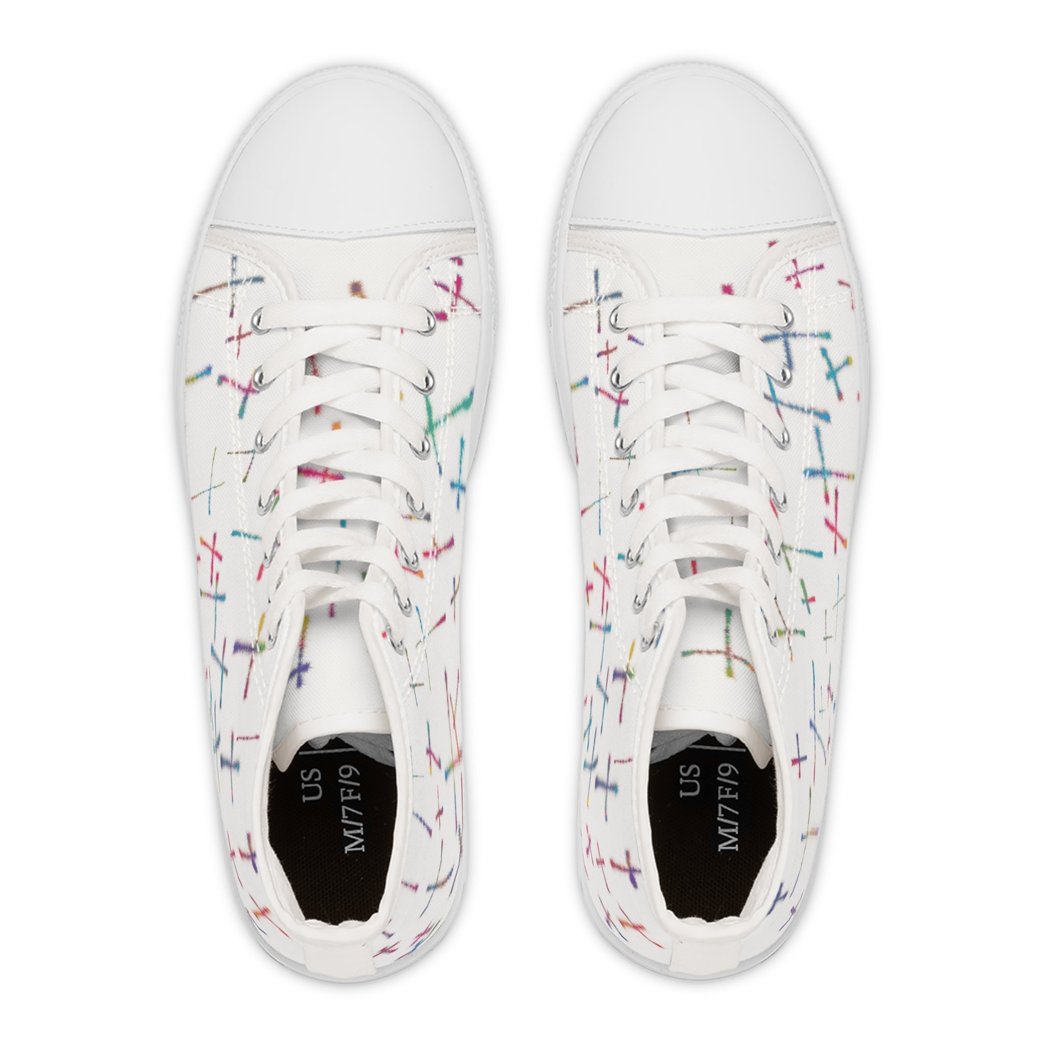 Colorful Crosses Women's High Top Sneakers - Jesus Passion Apparel