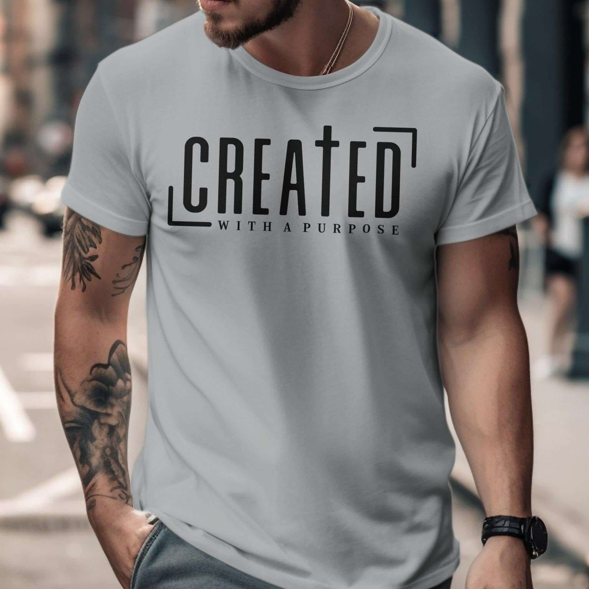 Created with a Purpose Men's Jersey Short Sleeve Tee - Jesus Passion Apparel