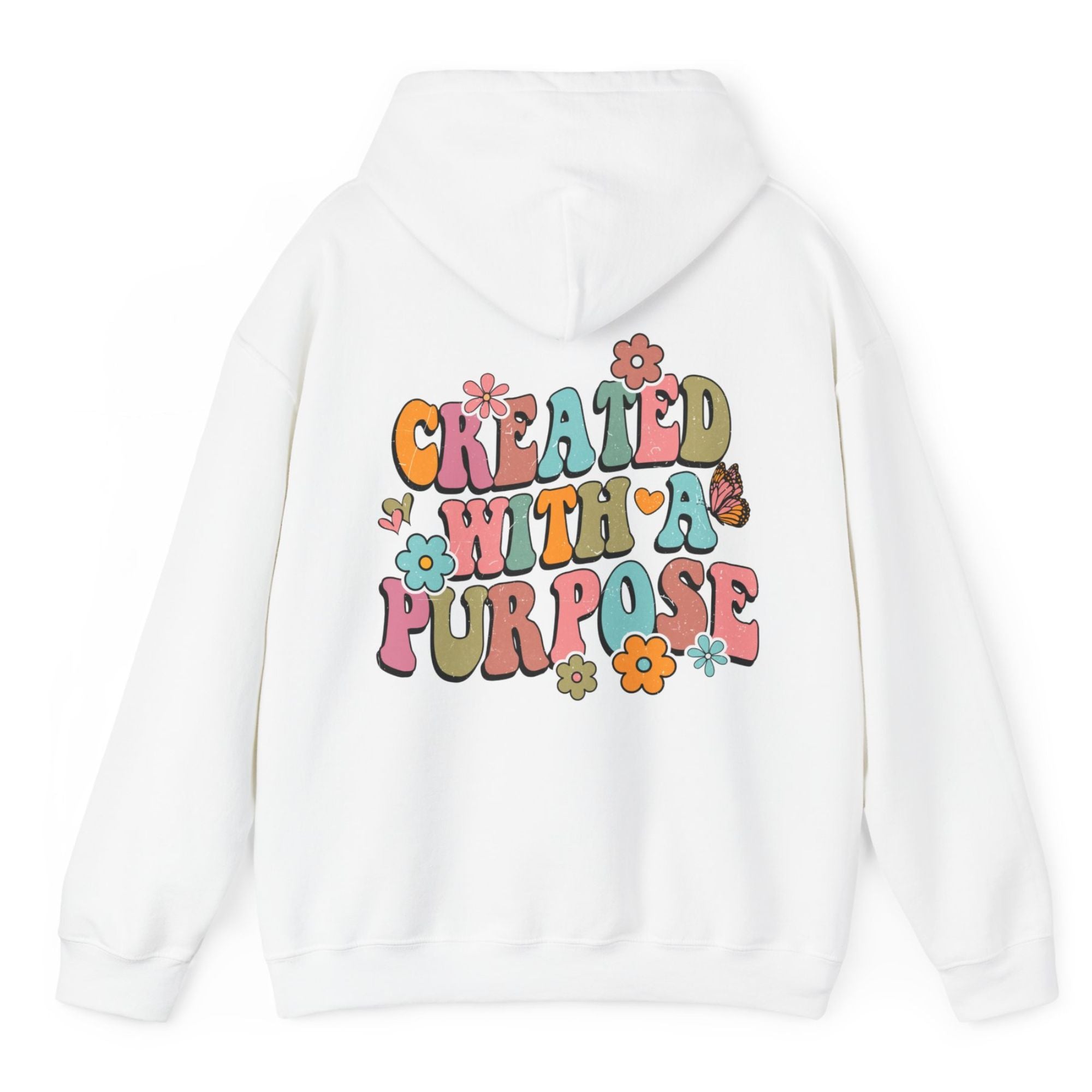 Created with a Purpose Retro - Inspired Unisex - Fit Heavy Blend Hoodie - Jesus Passion Apparel