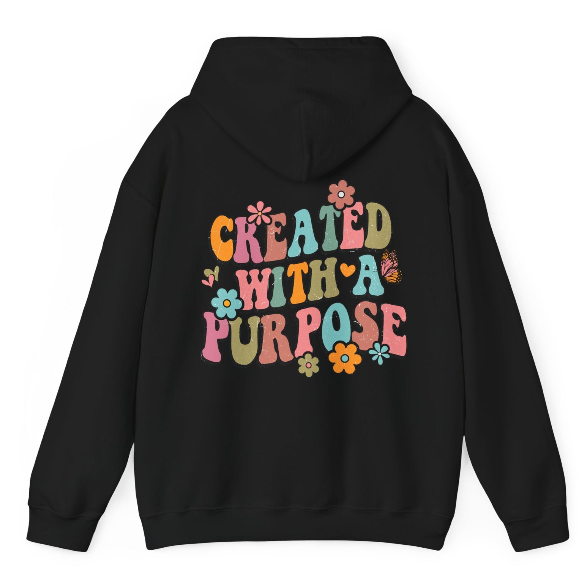 Created with a Purpose Retro - Inspired Unisex - Fit Heavy Blend Hoodie - Jesus Passion Apparel