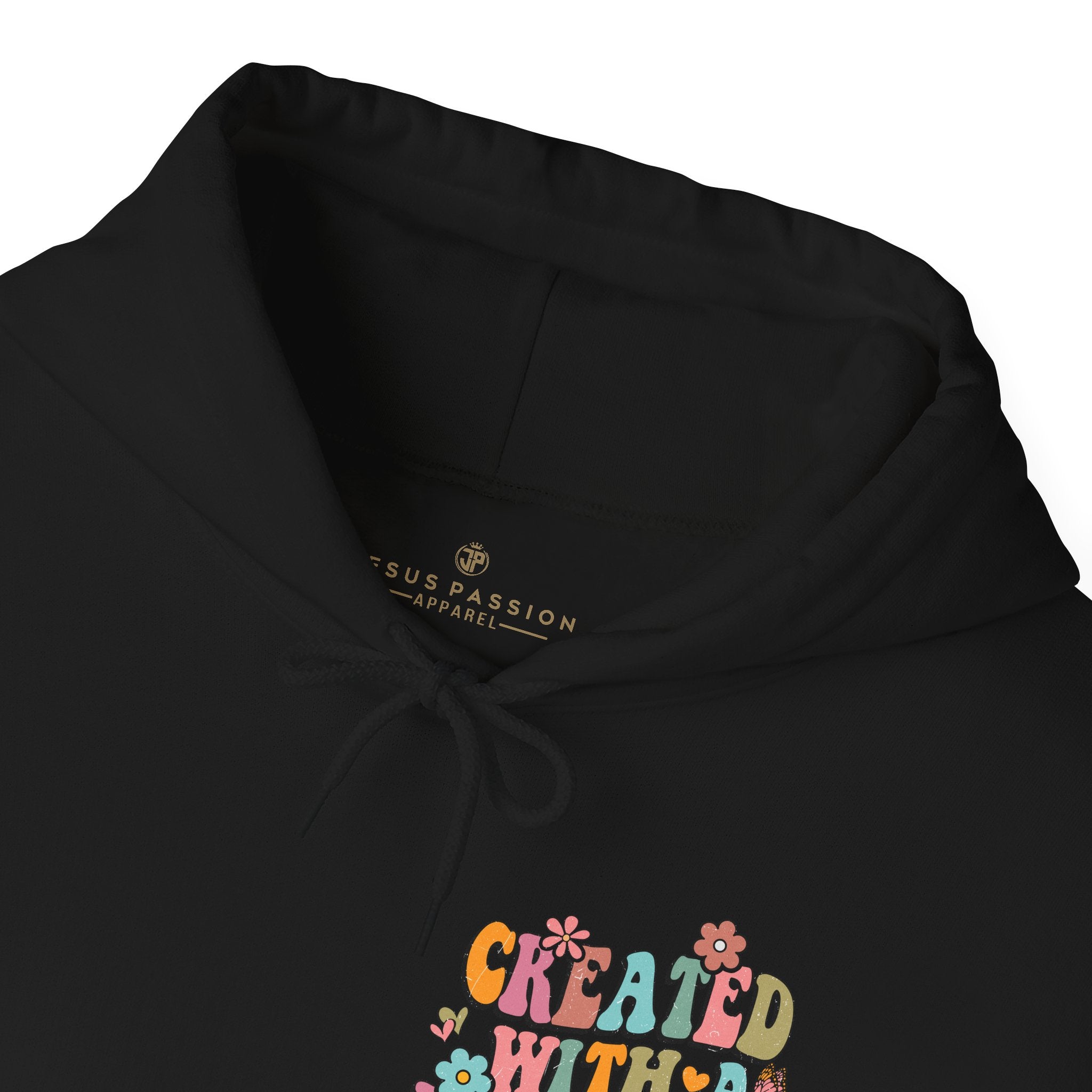 Created with a Purpose Retro - Inspired Unisex - Fit Heavy Blend Hoodie - Jesus Passion Apparel