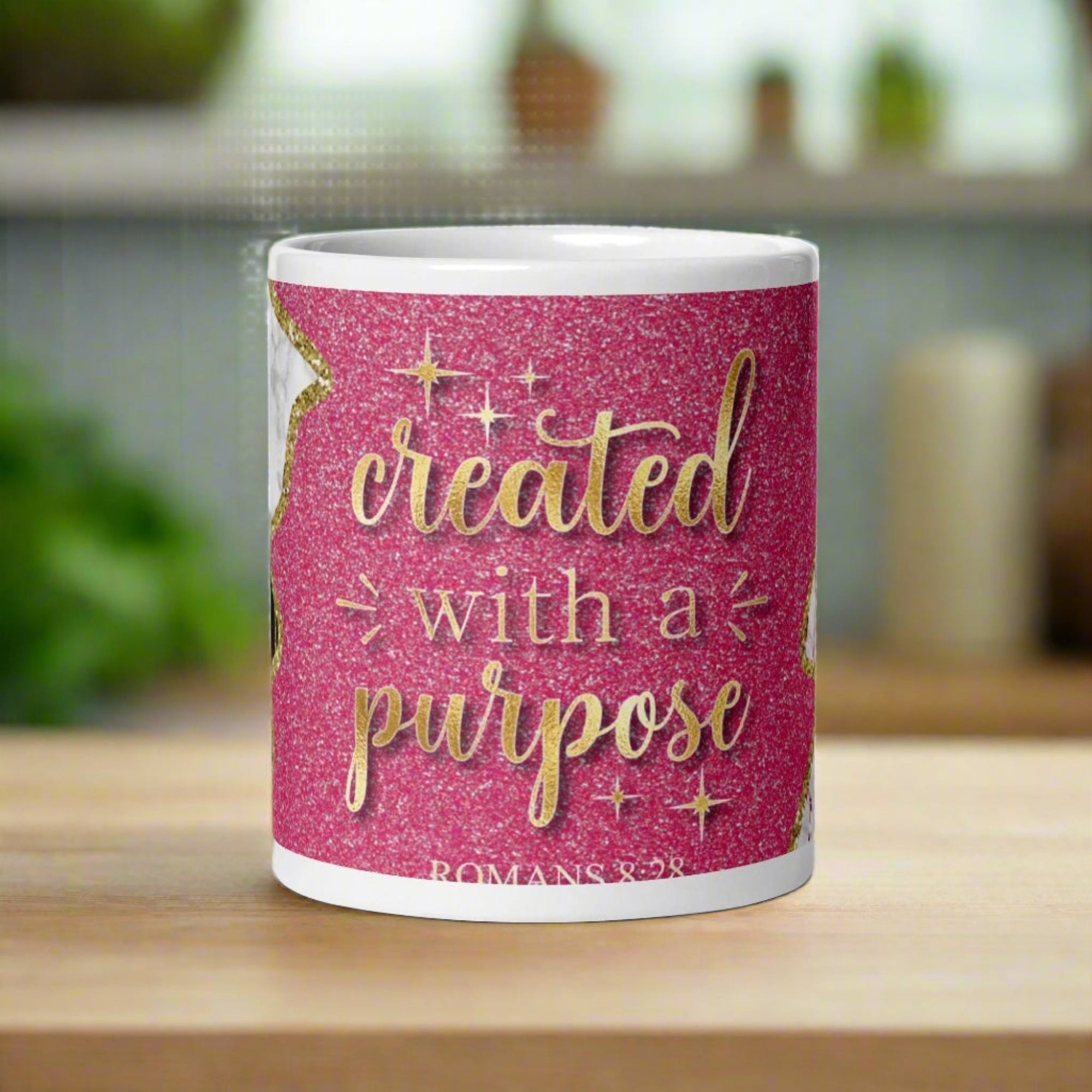 Created With a Purpose White Glossy Mug - Jesus Passion Apparel