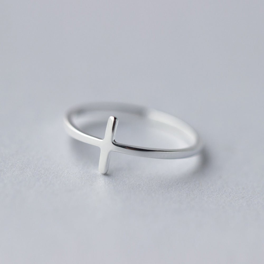 Cross Adjustable Ring 925 Sterling Silver - Jesus Passion Apparel