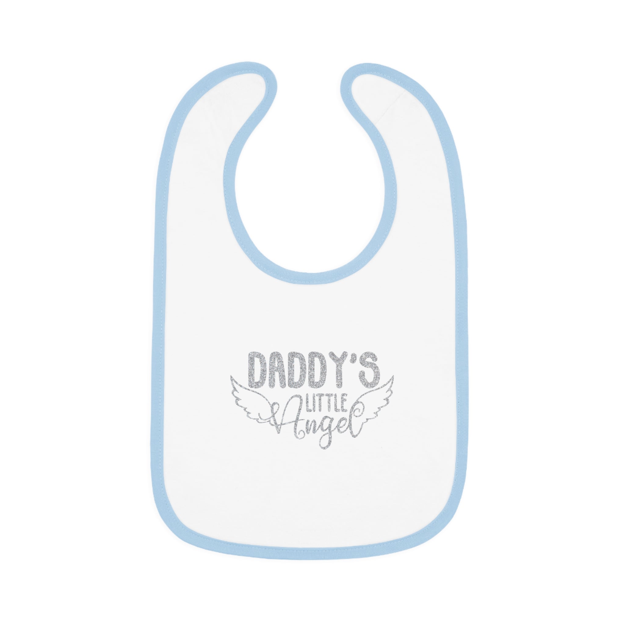 Daddy's Little Angel - Silver Glitter Baby Jersey Bib - Jesus Passion Apparel