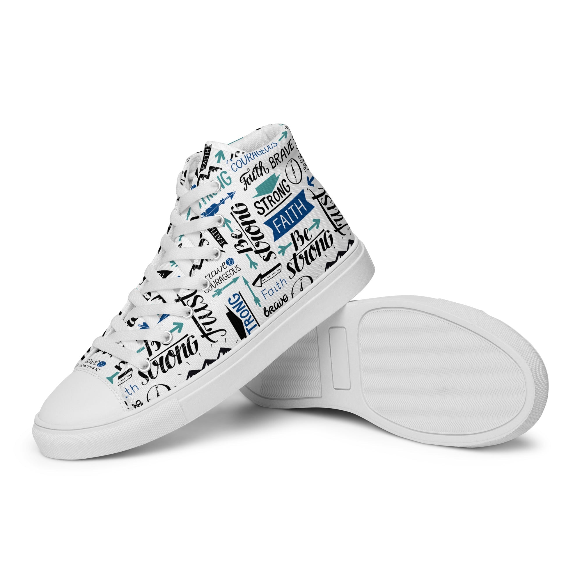 Faith Be Strong Men’s High Top Canvas Shoes - Jesus Passion Apparel