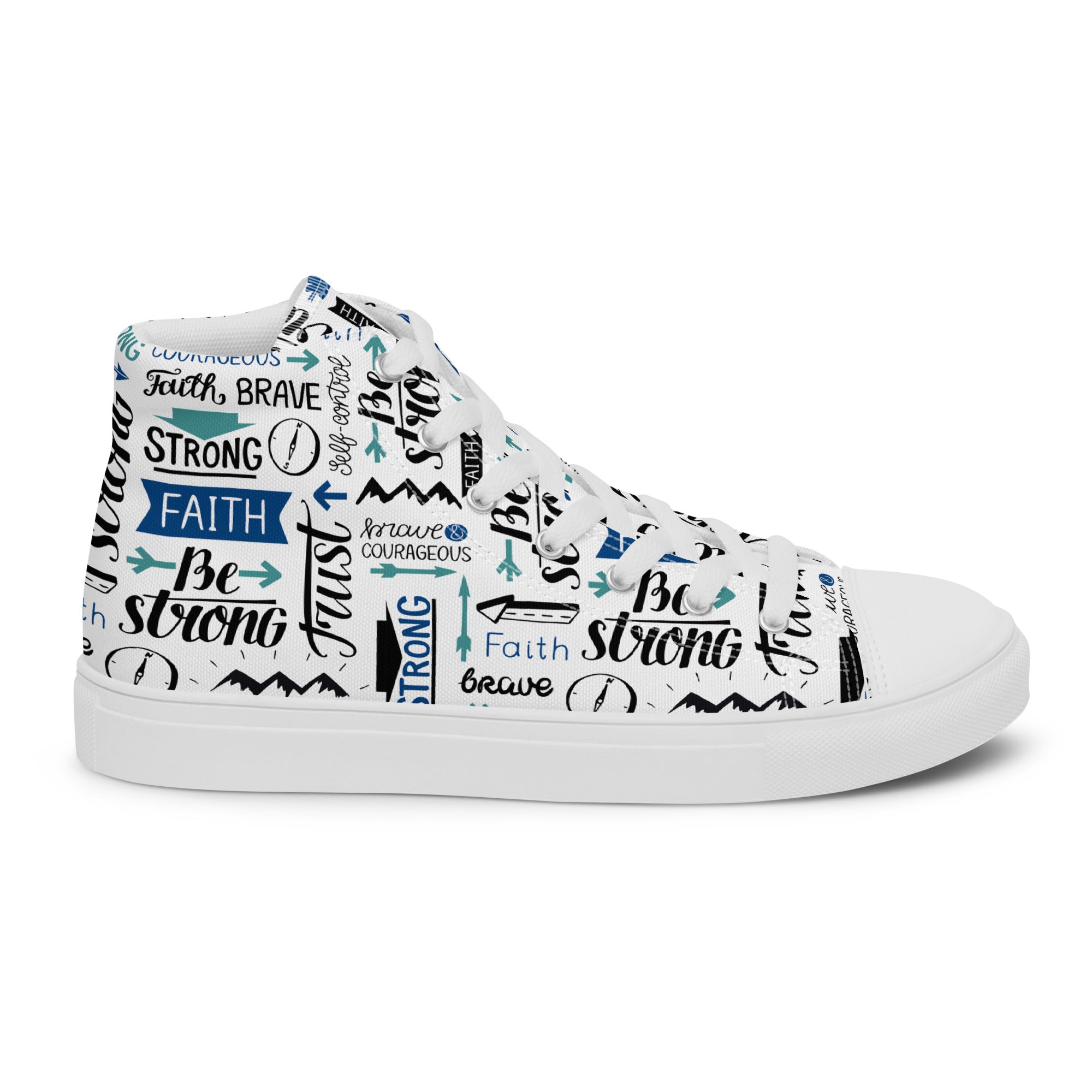 Faith Be Strong Men’s High Top Canvas Shoes - Jesus Passion Apparel