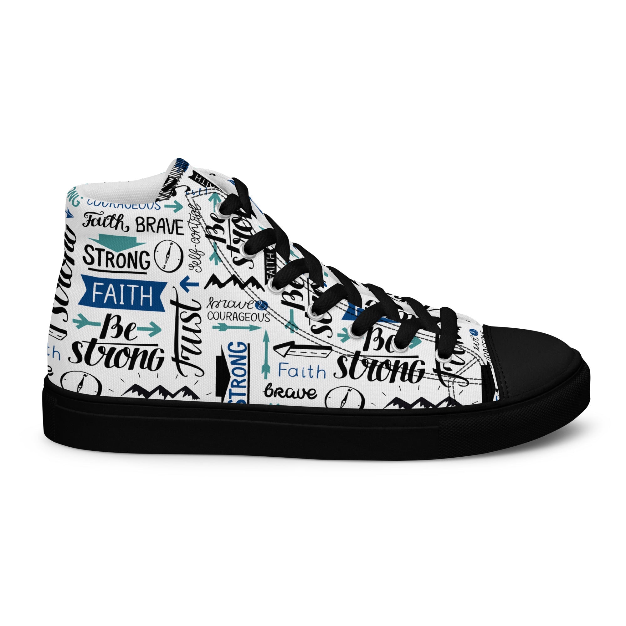 Faith Be Strong Men’s High Top Canvas Shoes - Jesus Passion Apparel