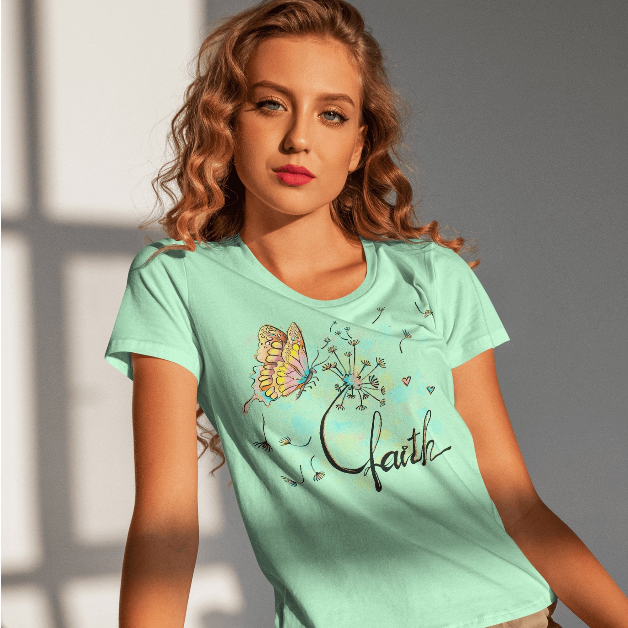 Faith Butterflies Women's Short Sleeve T-Shirt - Jesus Passion Apparel