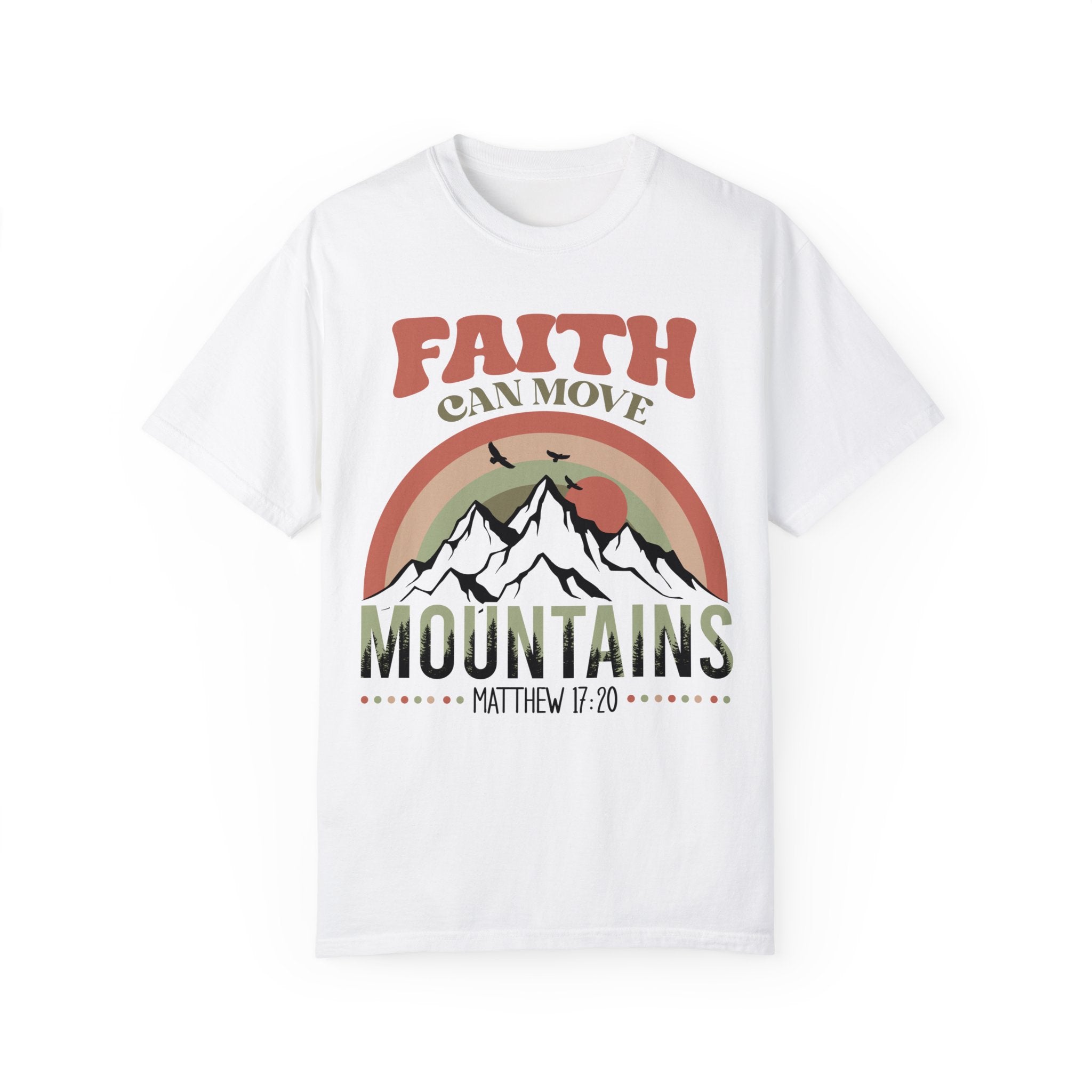 Faith Can Move Mountains Comfy Heavyweight Short Sleeve Adult Tee - Jesus Passion Apparel