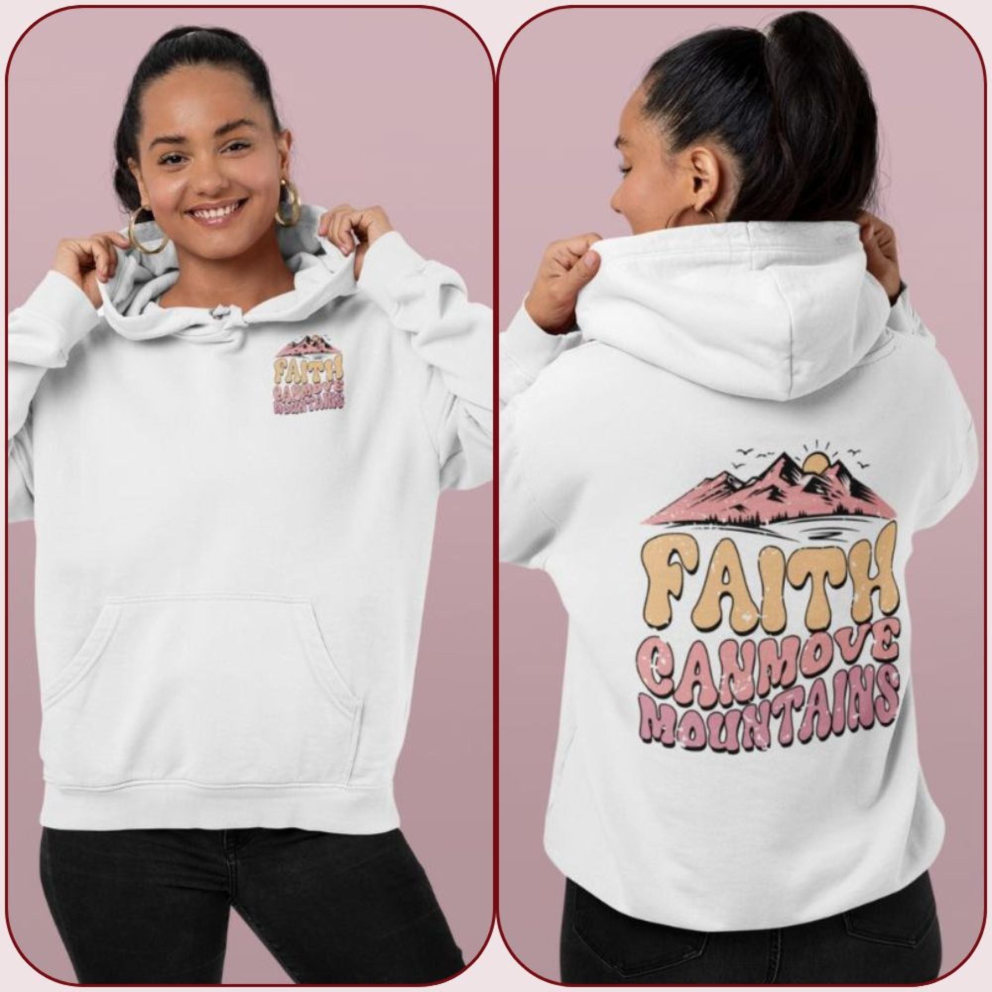 Faith Can Move Mountains Distressed Unisex - Fit Hoodie - Jesus Passion Apparel