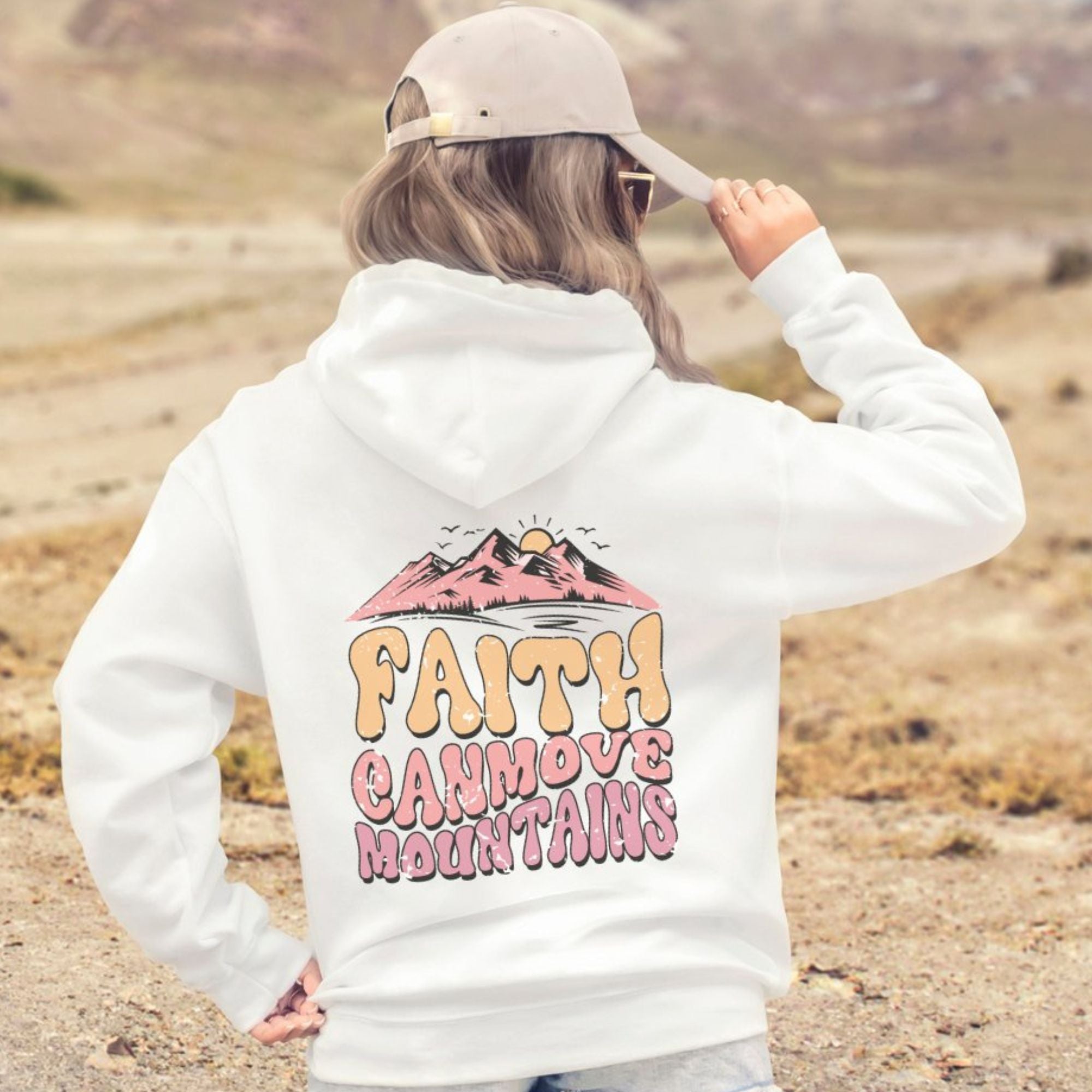 Faith Can Move Mountains Distressed Unisex - Fit Hoodie - Jesus Passion Apparel