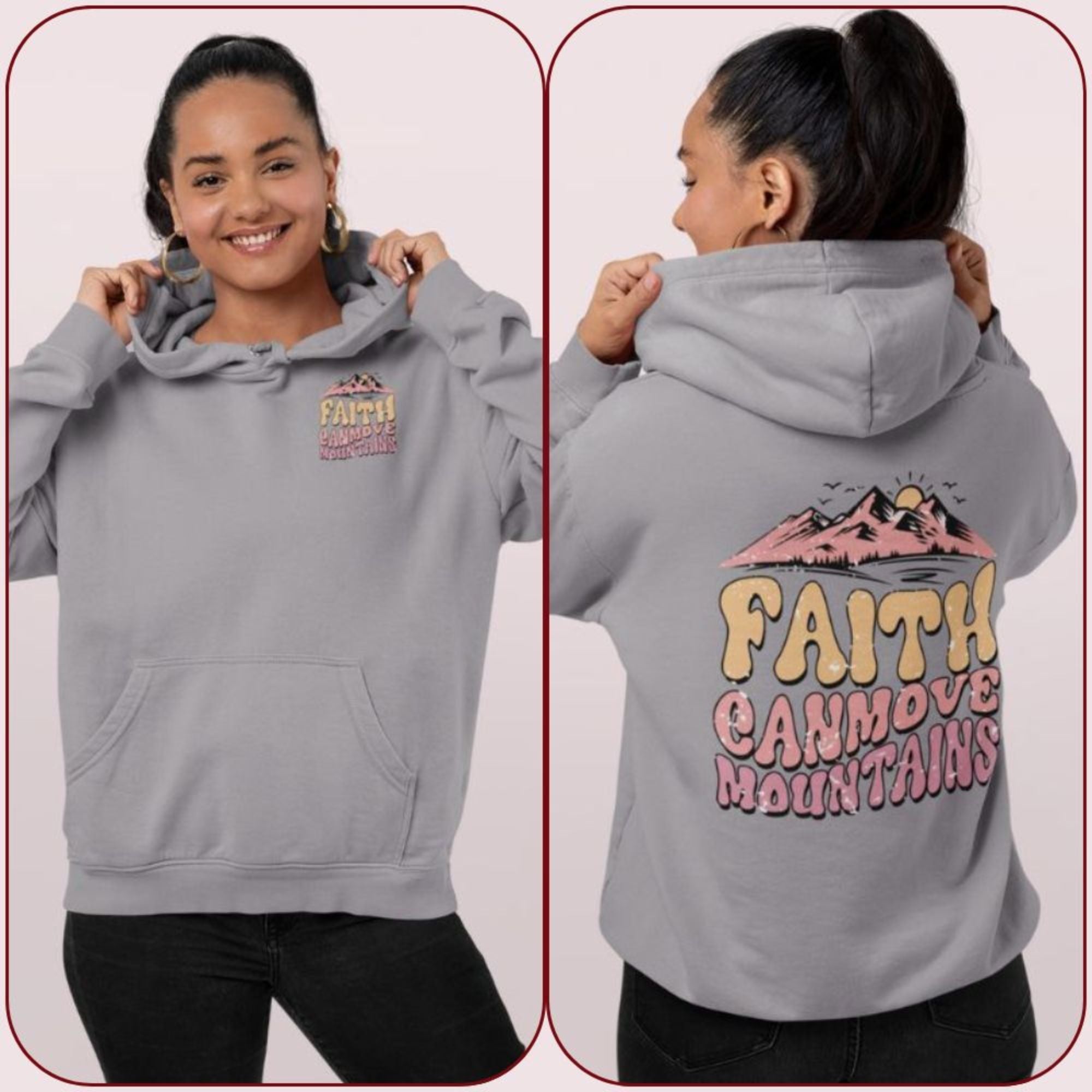 Faith Can Move Mountains Distressed Unisex - Fit Hoodie - Jesus Passion Apparel