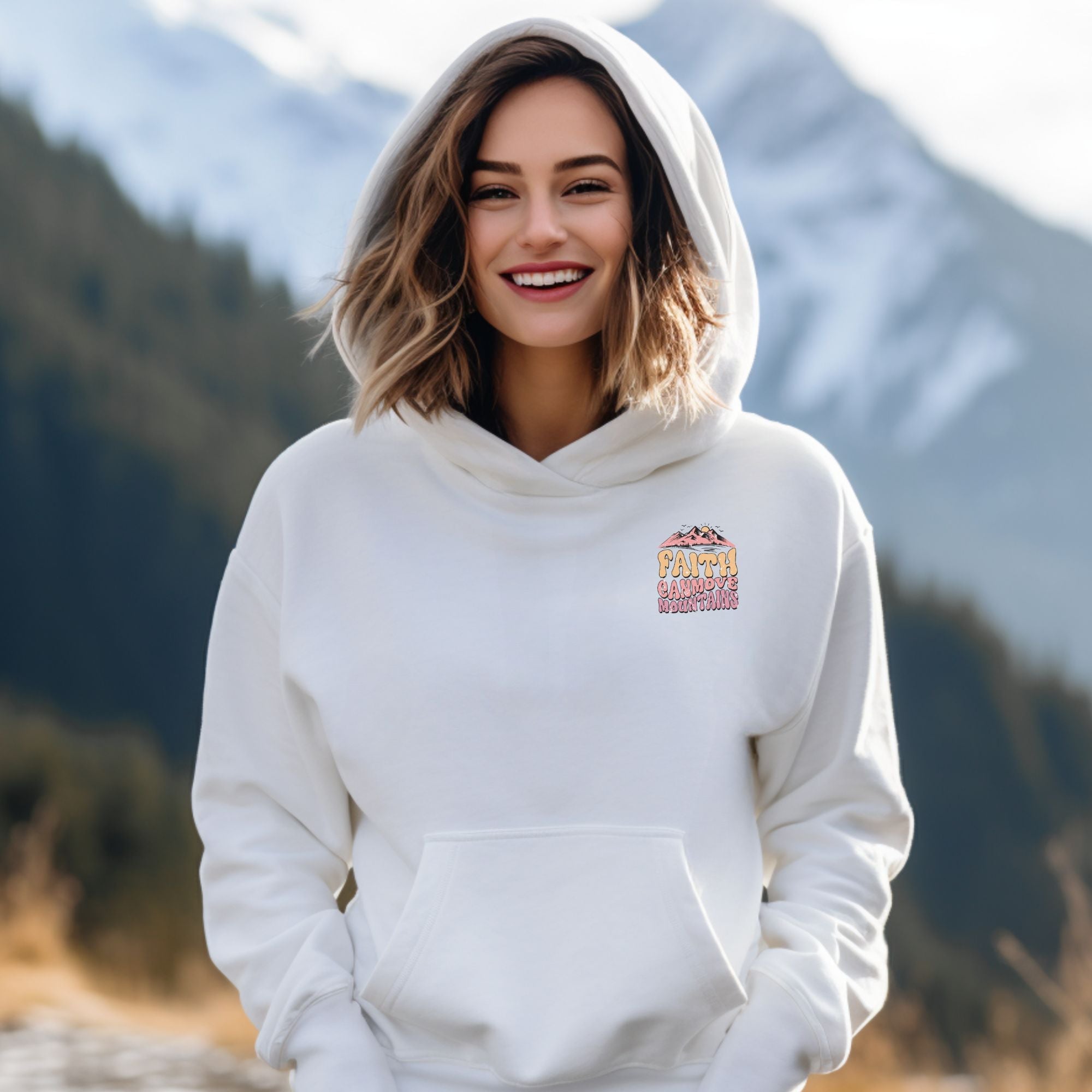 Faith Can Move Mountains Distressed Unisex - Fit Hoodie - Jesus Passion Apparel